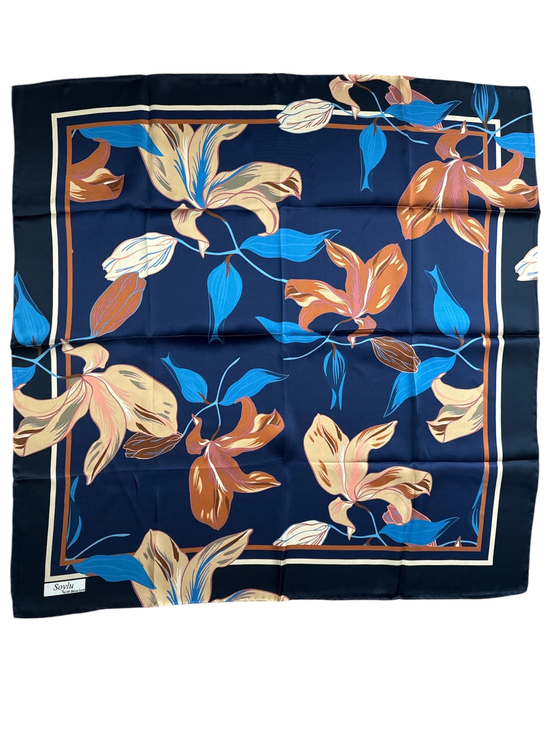 Çiçek Desen İpek Sura Eşarp