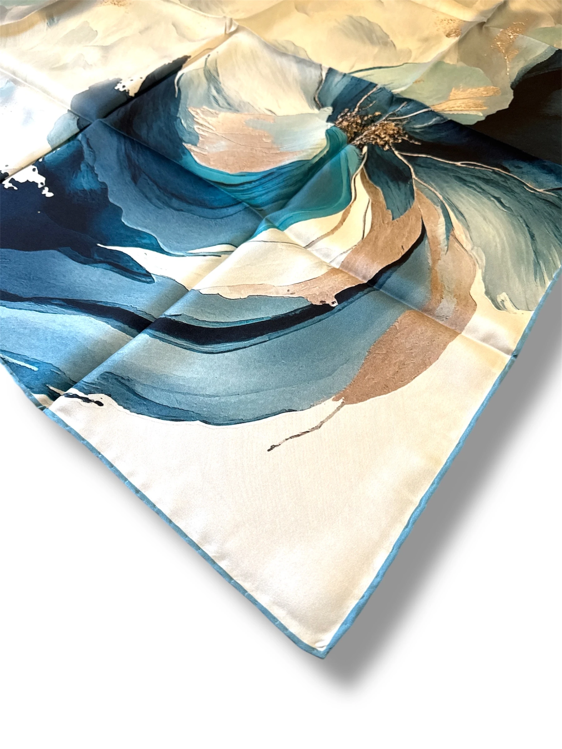 Desenli İpek Twill Eşarp