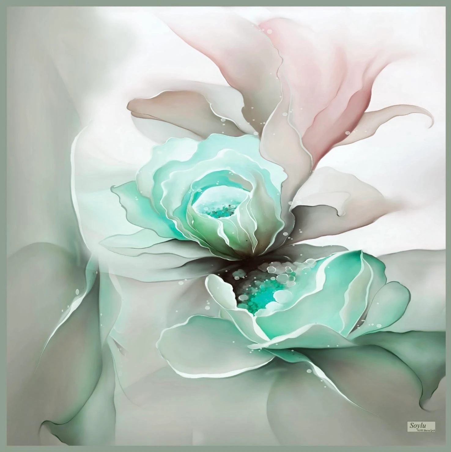 Desenli İpek Twill Eşarp