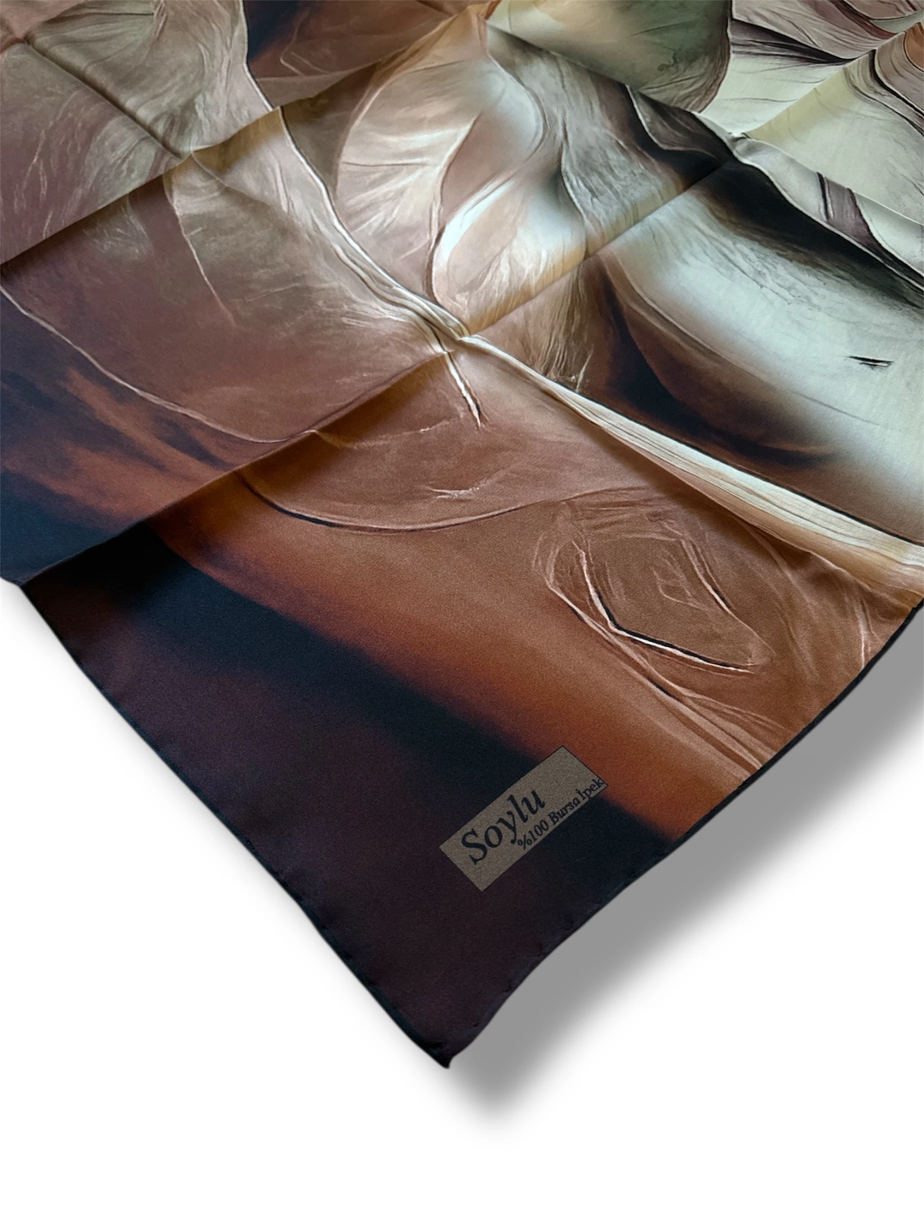 Desenli İpek Twill Eşarp