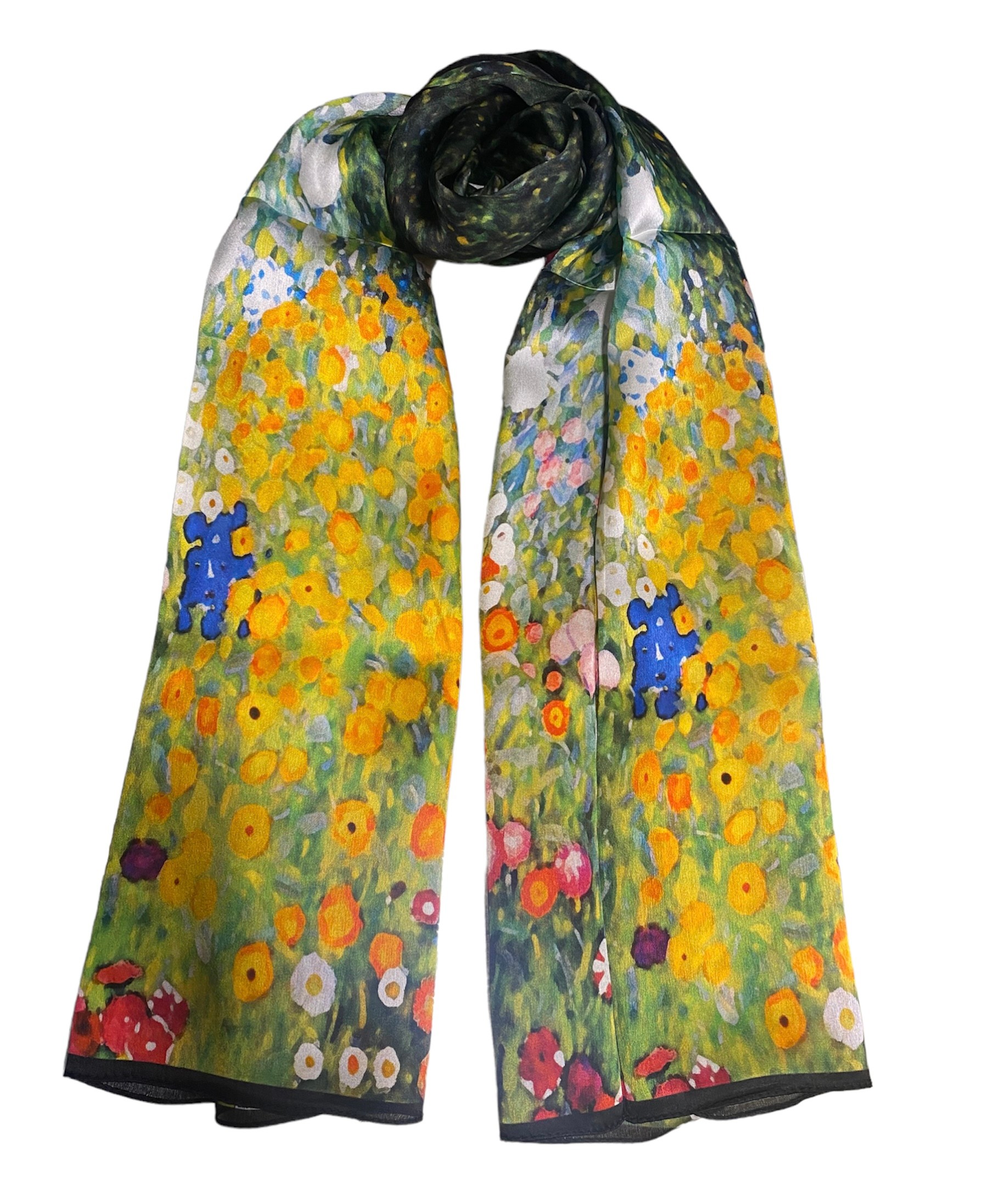 Gustav Klimt Çiçek Bahçesi İpek Fular