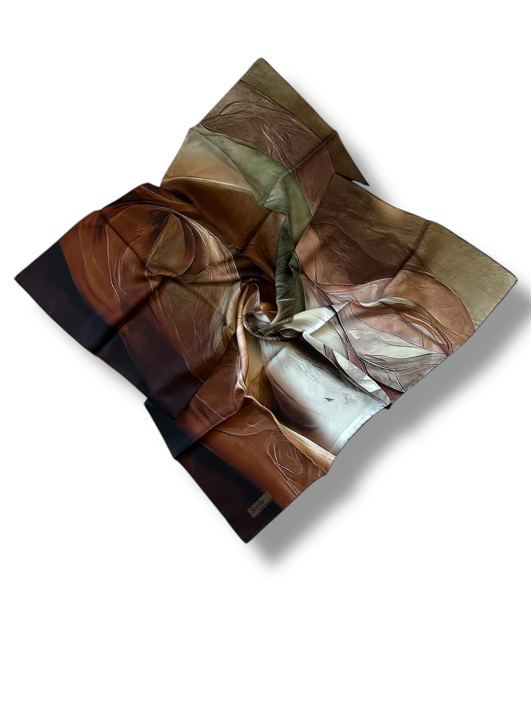 Desenli İpek Twill Eşarp