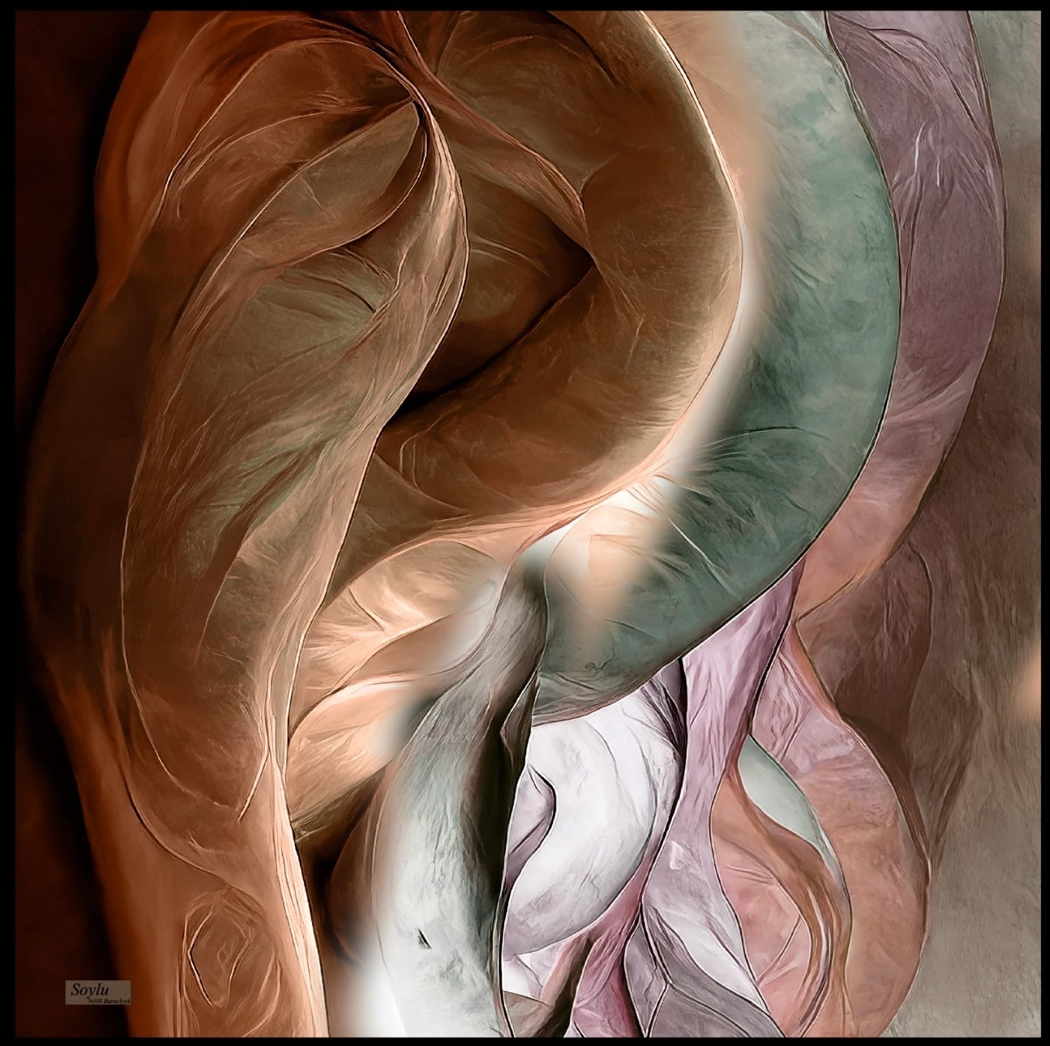 Desenli İpek Twill Eşarp