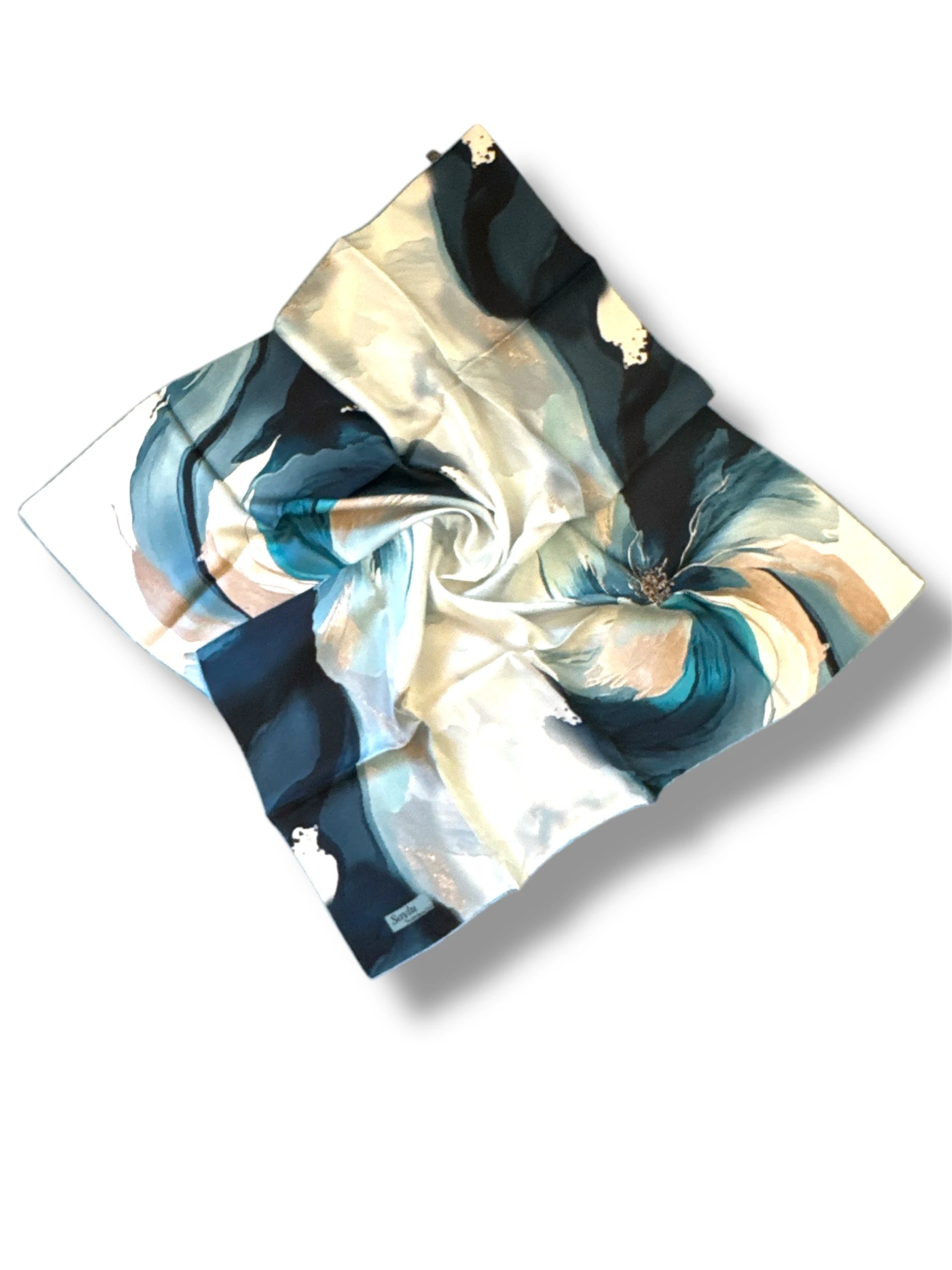 Desenli İpek Twill Eşarp