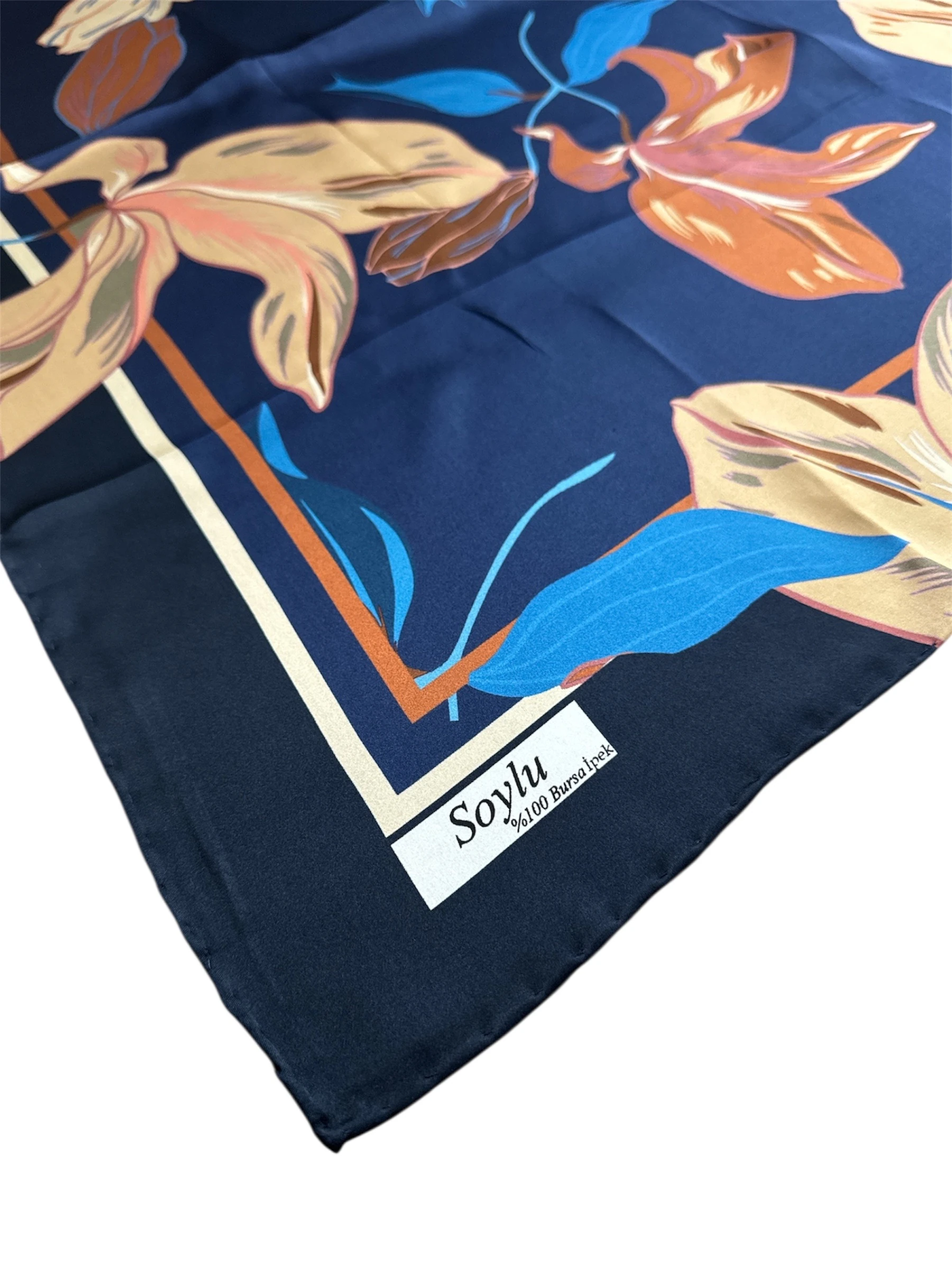 Çiçek Desen İpek Sura Eşarp