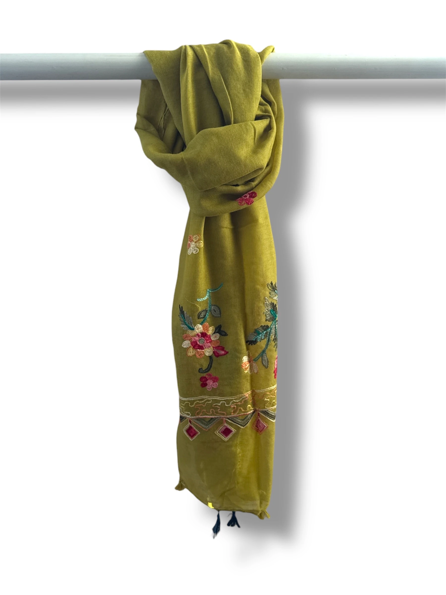 İşlemeli Pamuk Şal