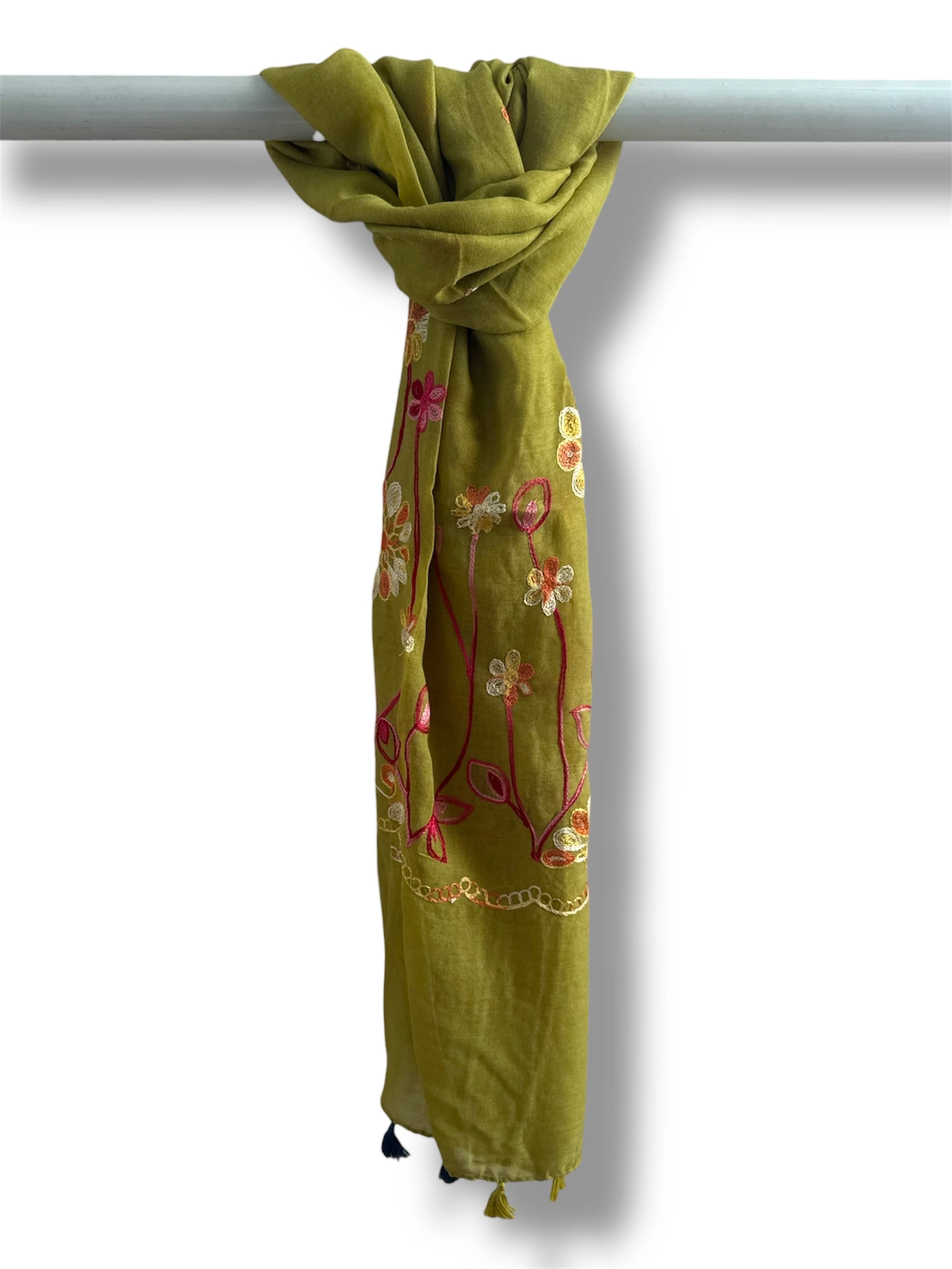 İşlemeli Pamuk Şal