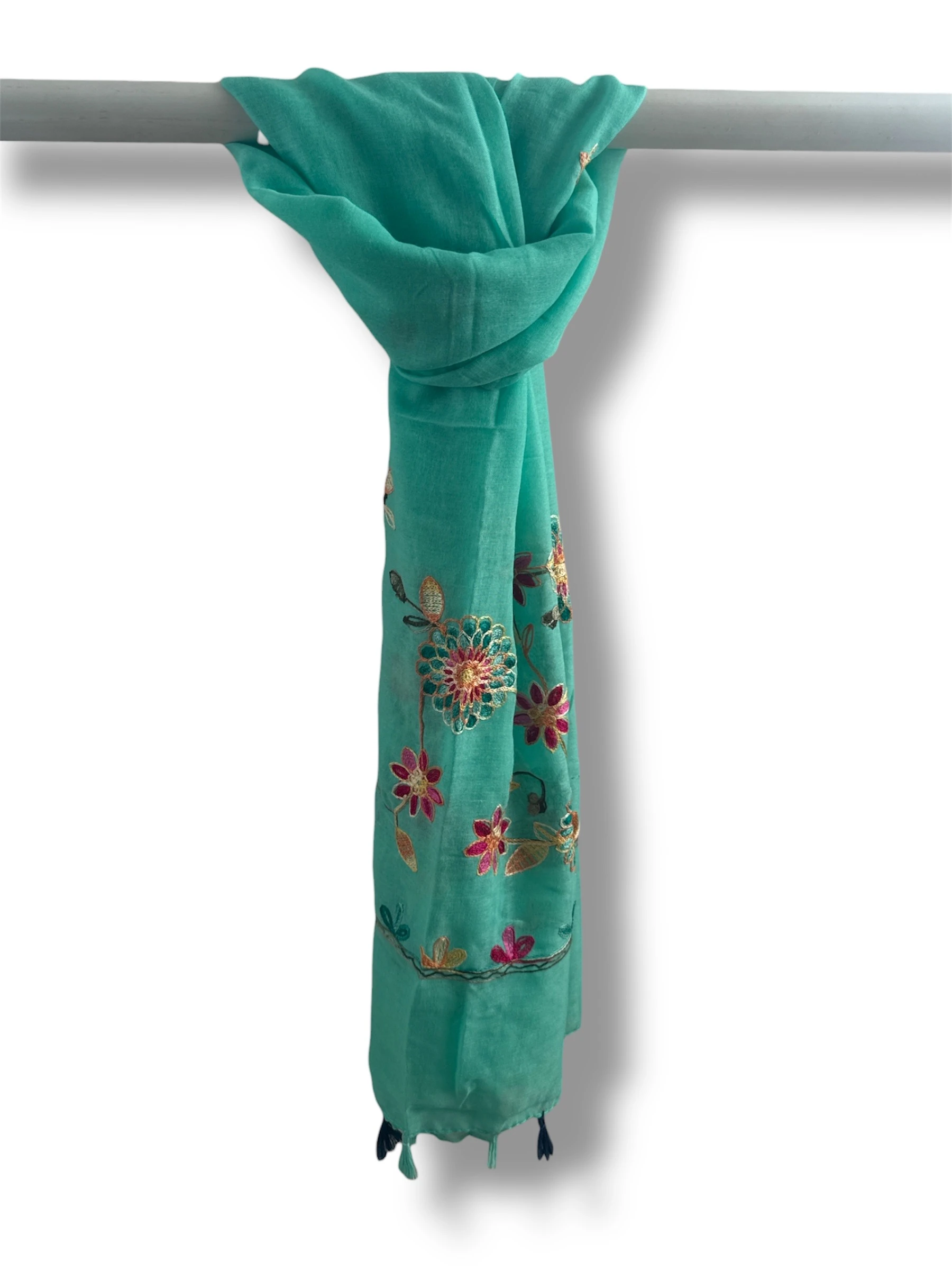 İşlemeli Pamuk Şal