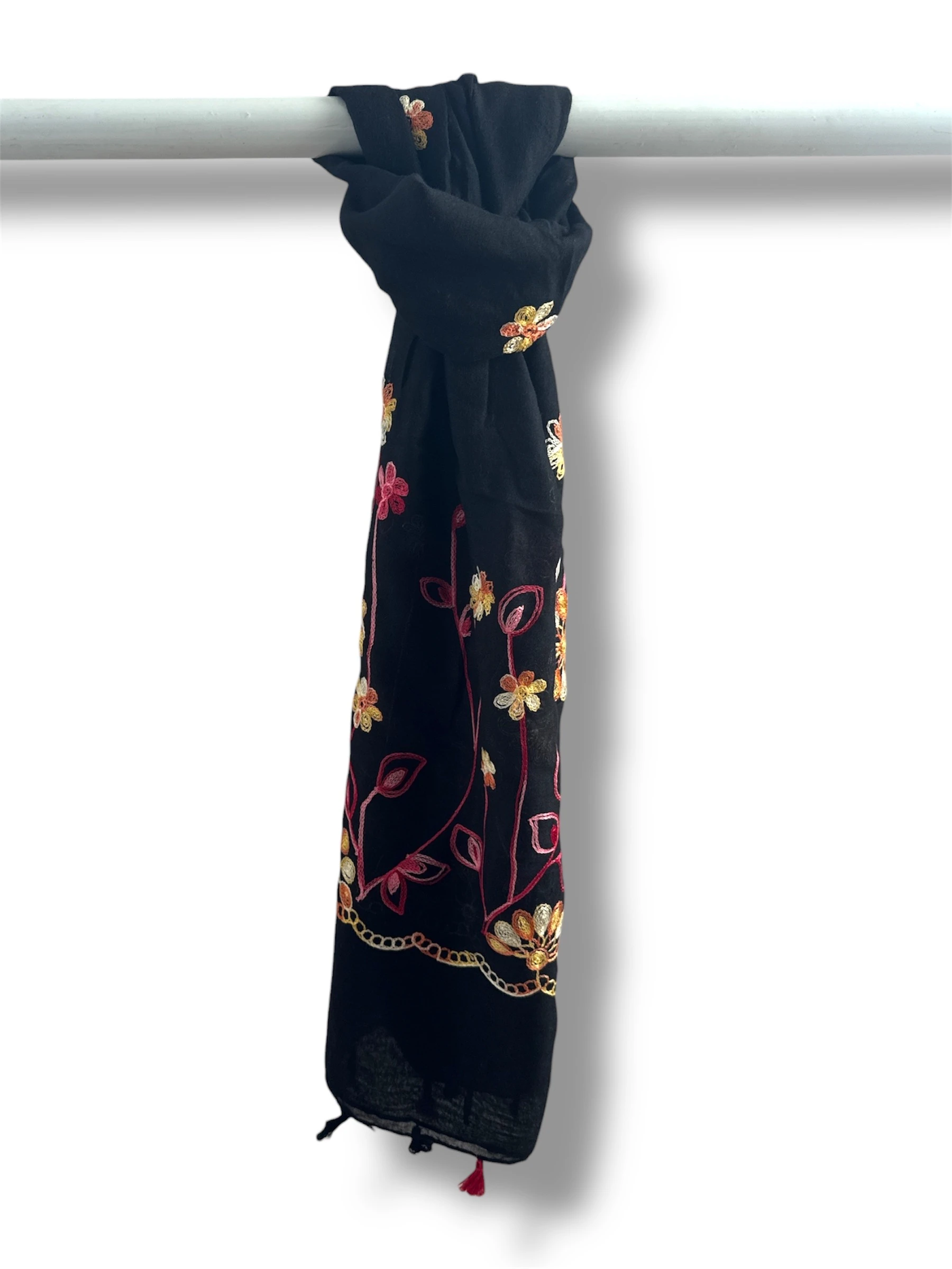 İşlemeli Pamuk Şal