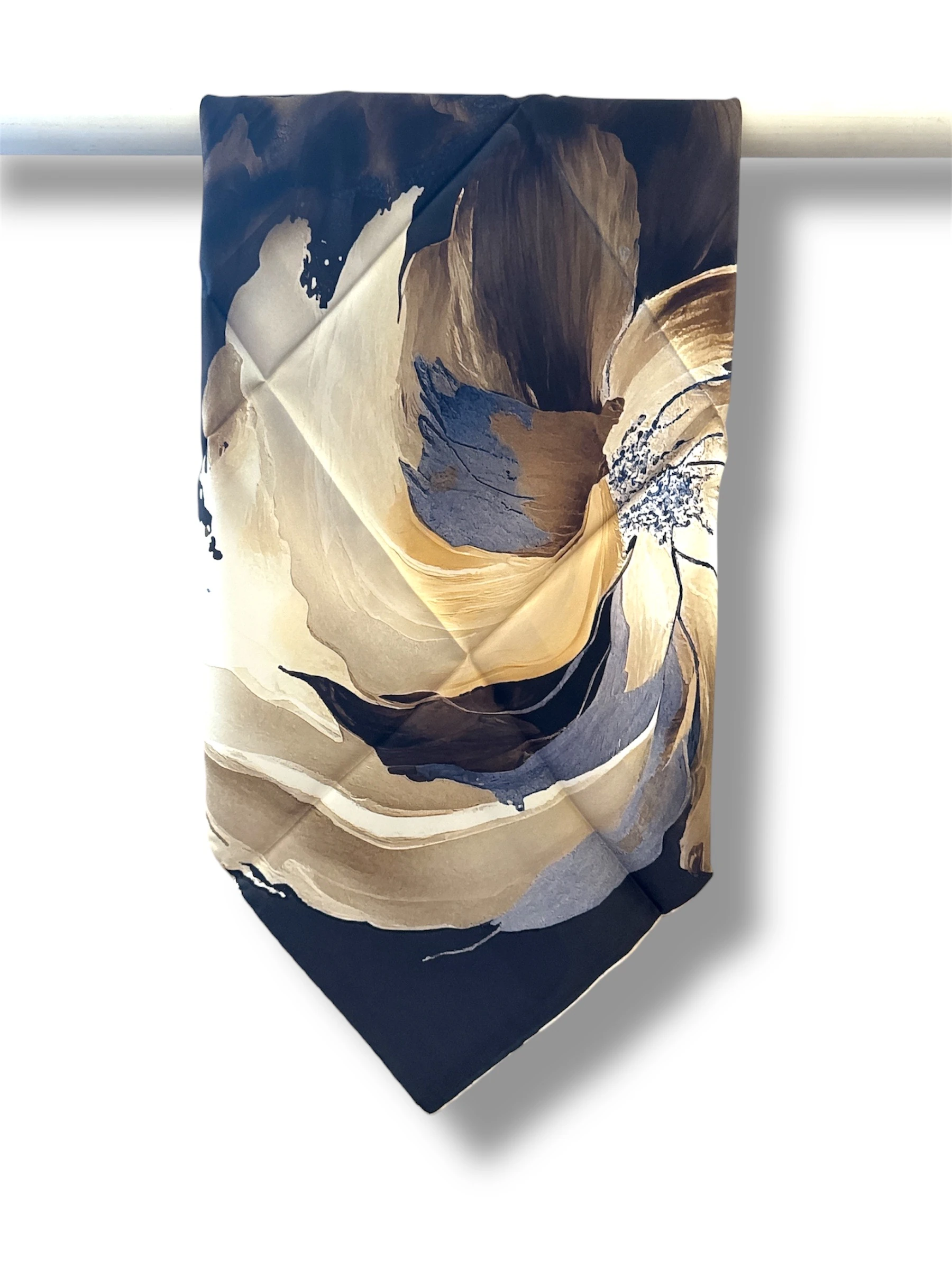 Desenli İpek Twill Eşarp