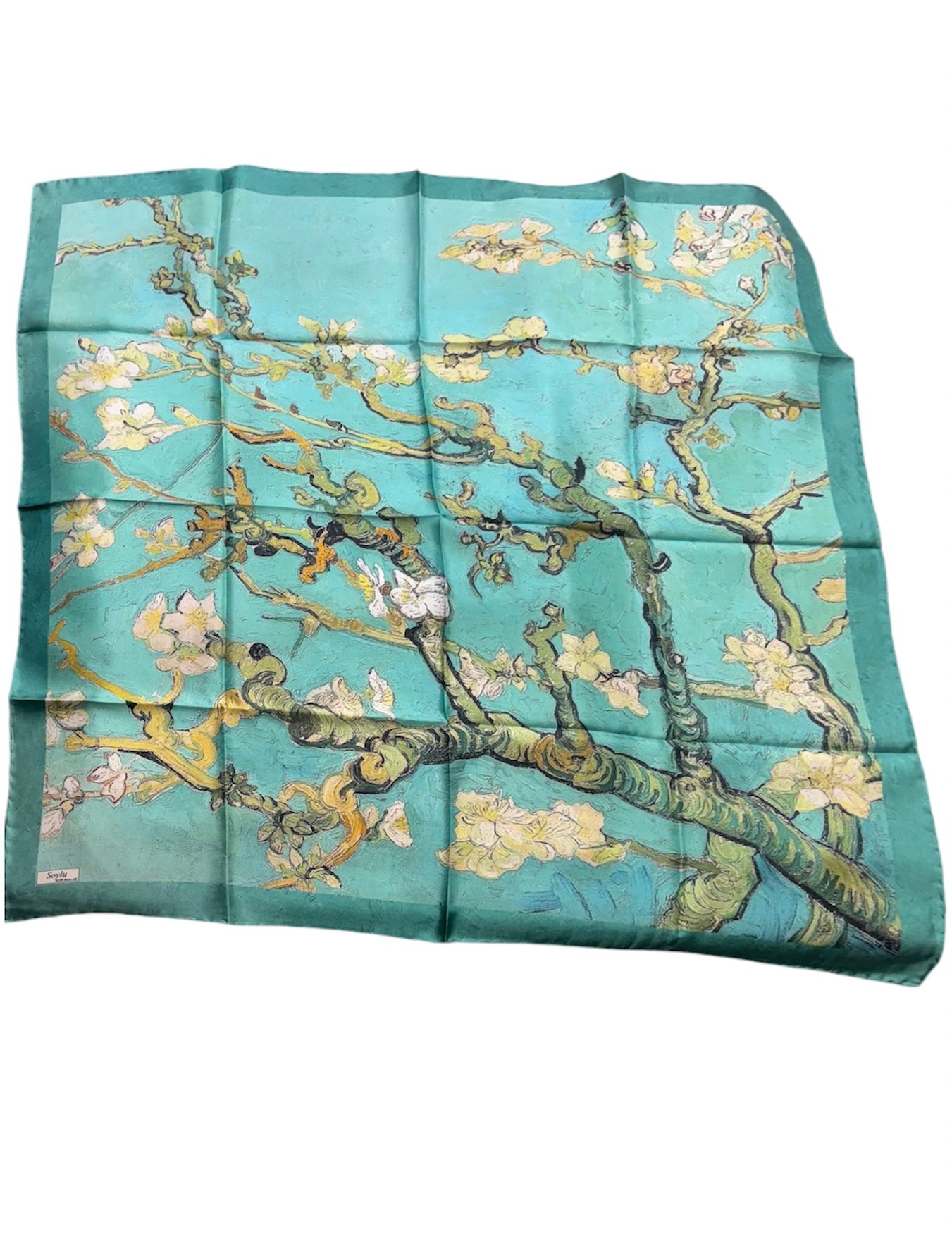 Badem Ağacı İpek Twill Eşarp