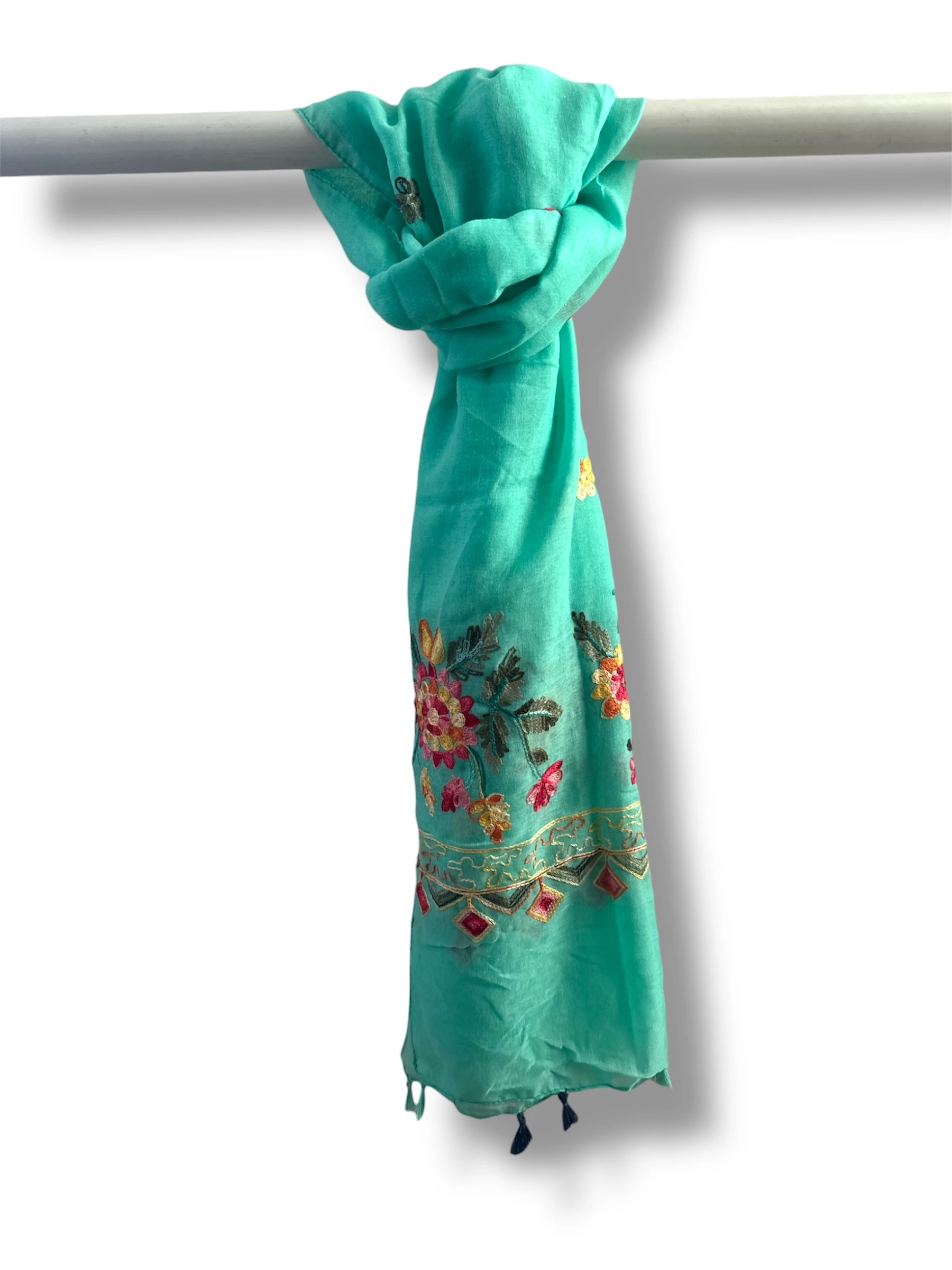 İşlemeli Pamuk Şal