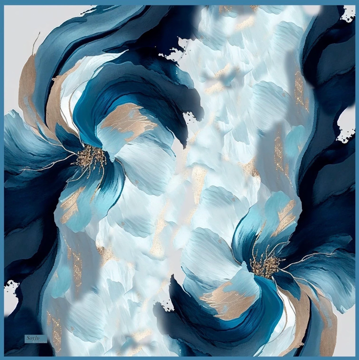 Desenli İpek Twill Eşarp