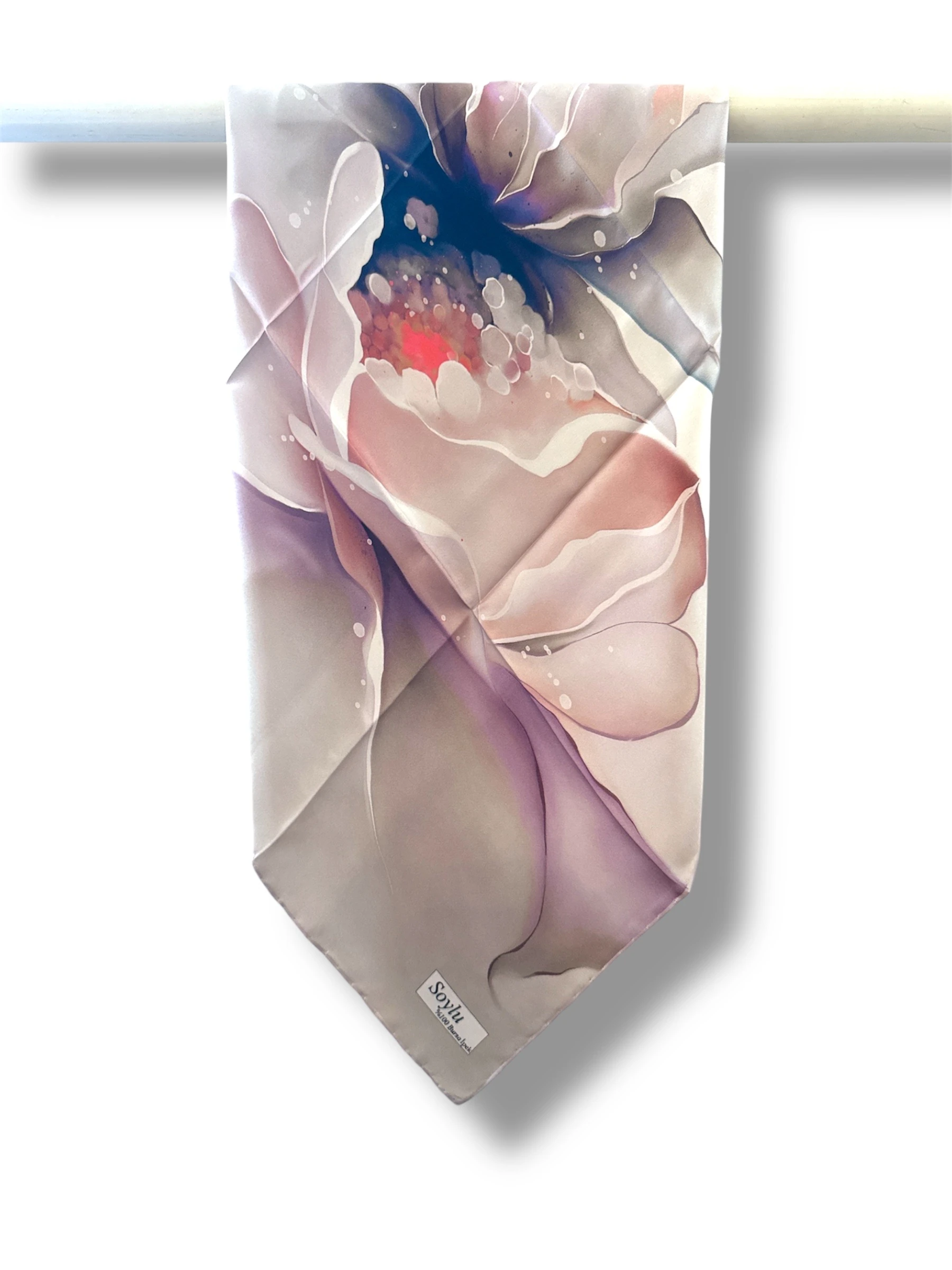 Desenli İpek Twill Eşarp