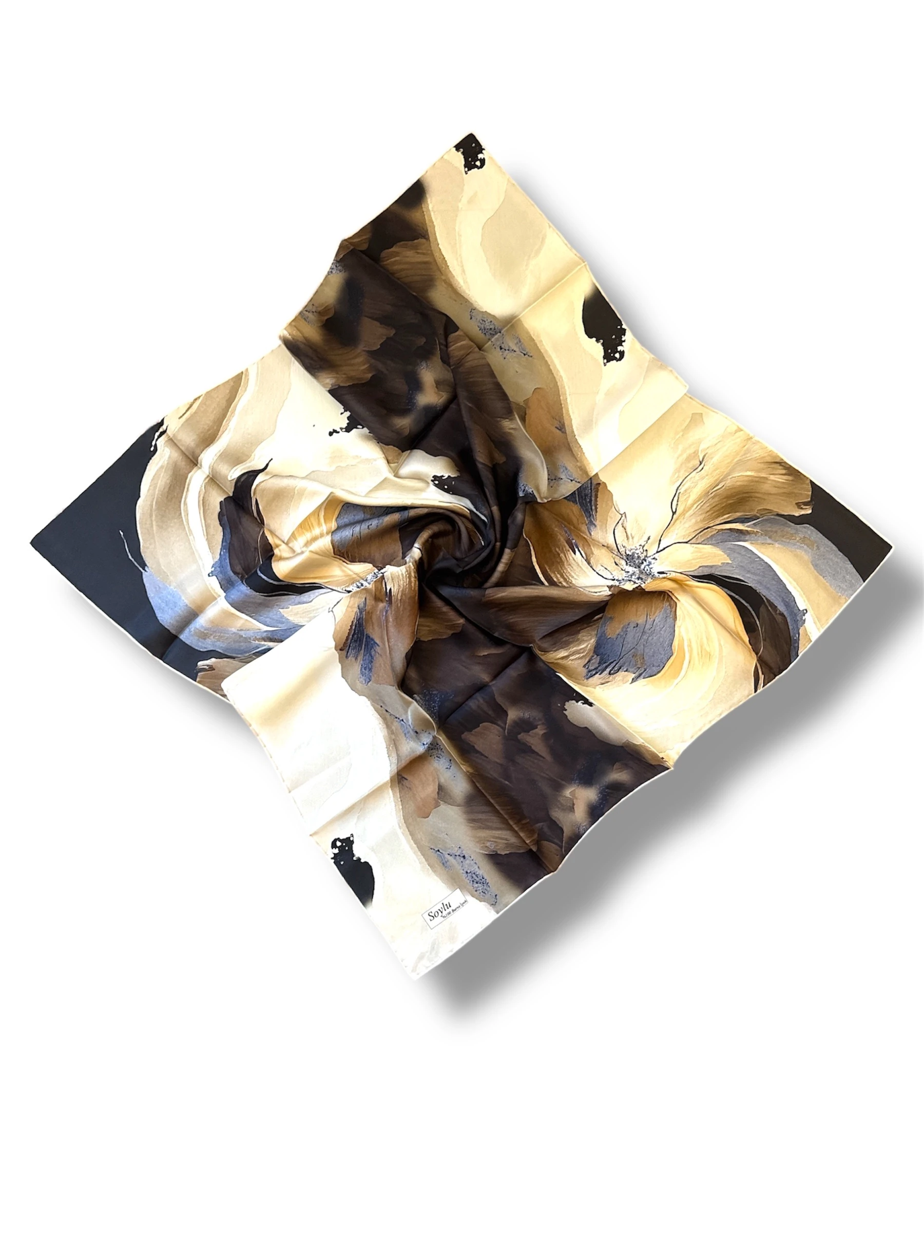 Desenli İpek Twill Eşarp