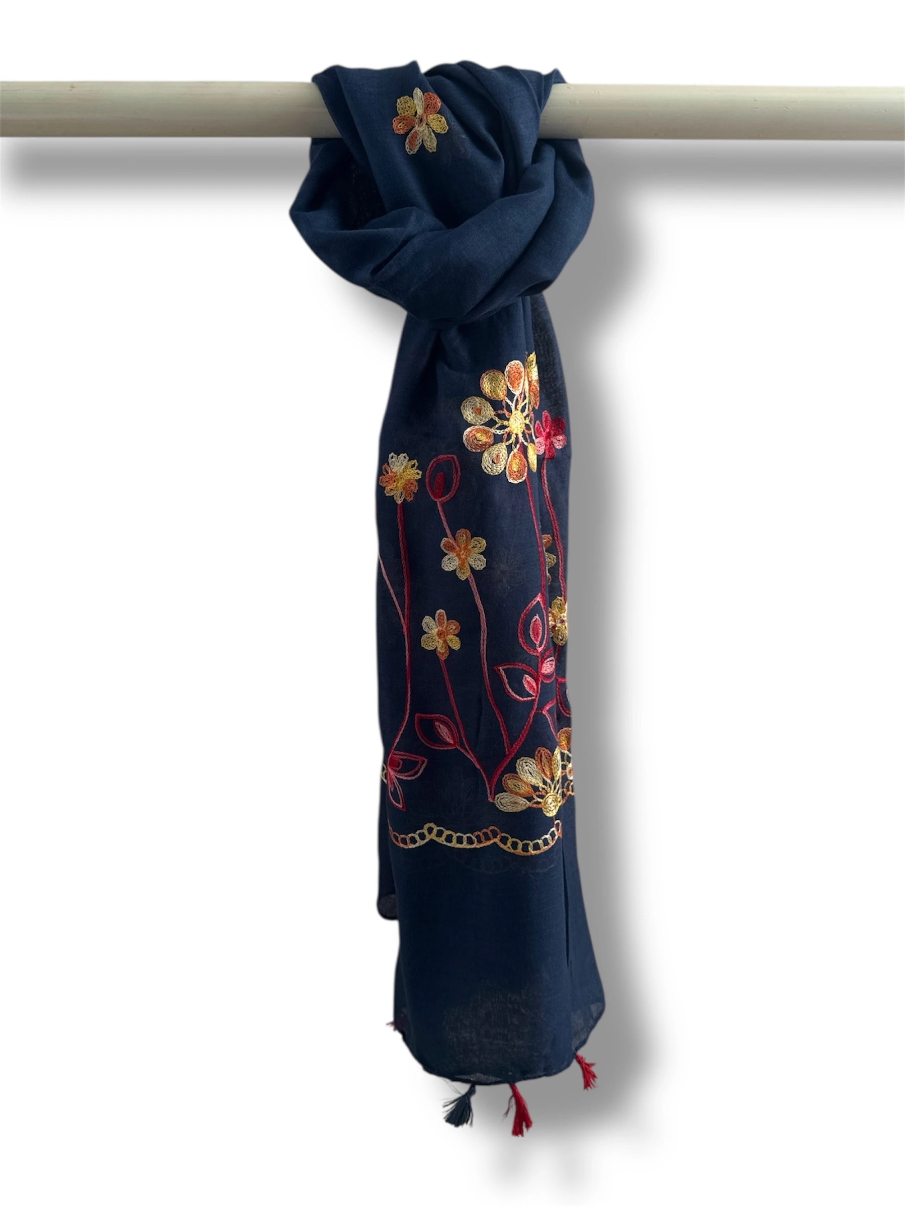 İşlemeli Pamuk Şal