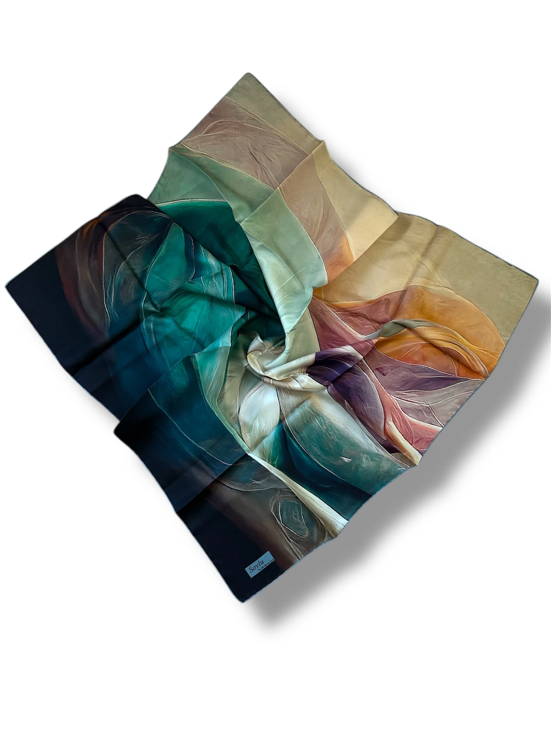 Desenli İpek Twill Eşarp