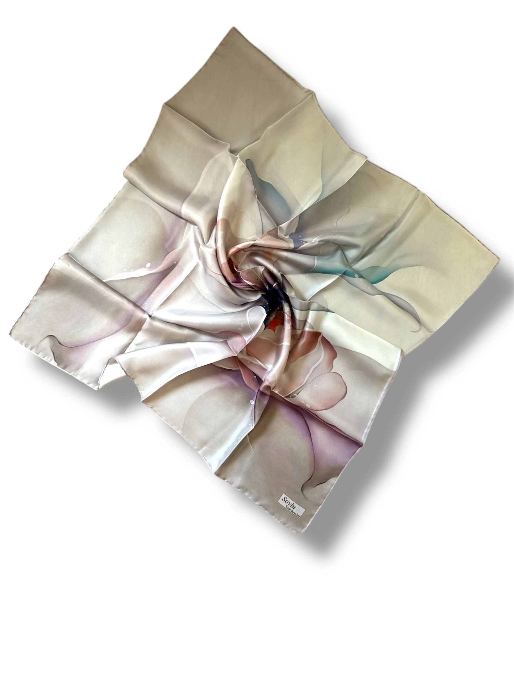 Desenli İpek Twill Eşarp