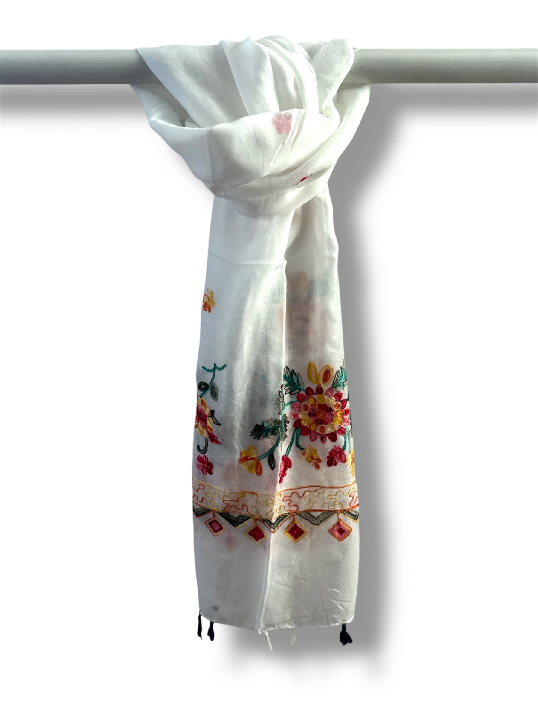 İşlemeli Pamuk Şal