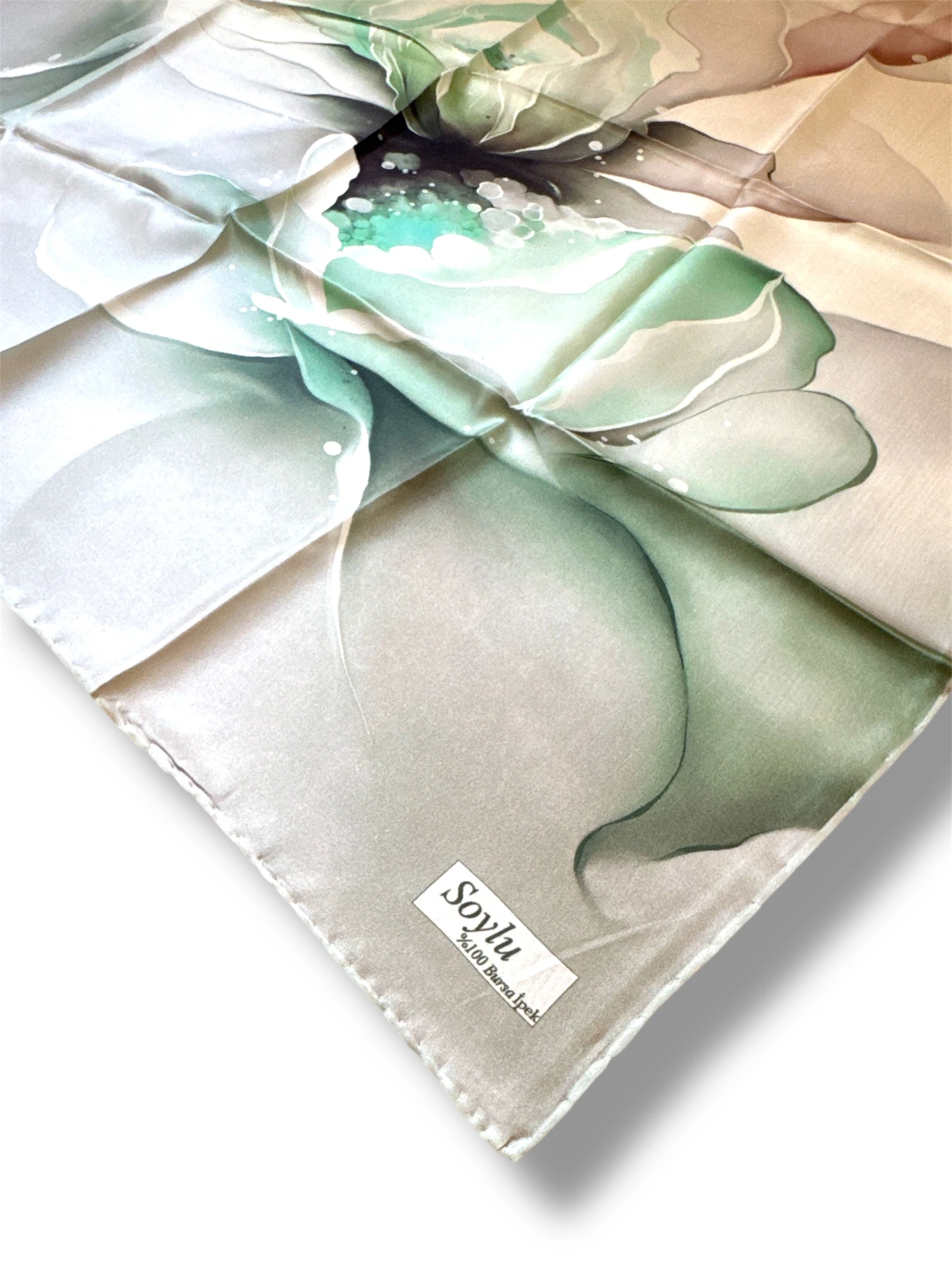 Desenli İpek Twill Eşarp