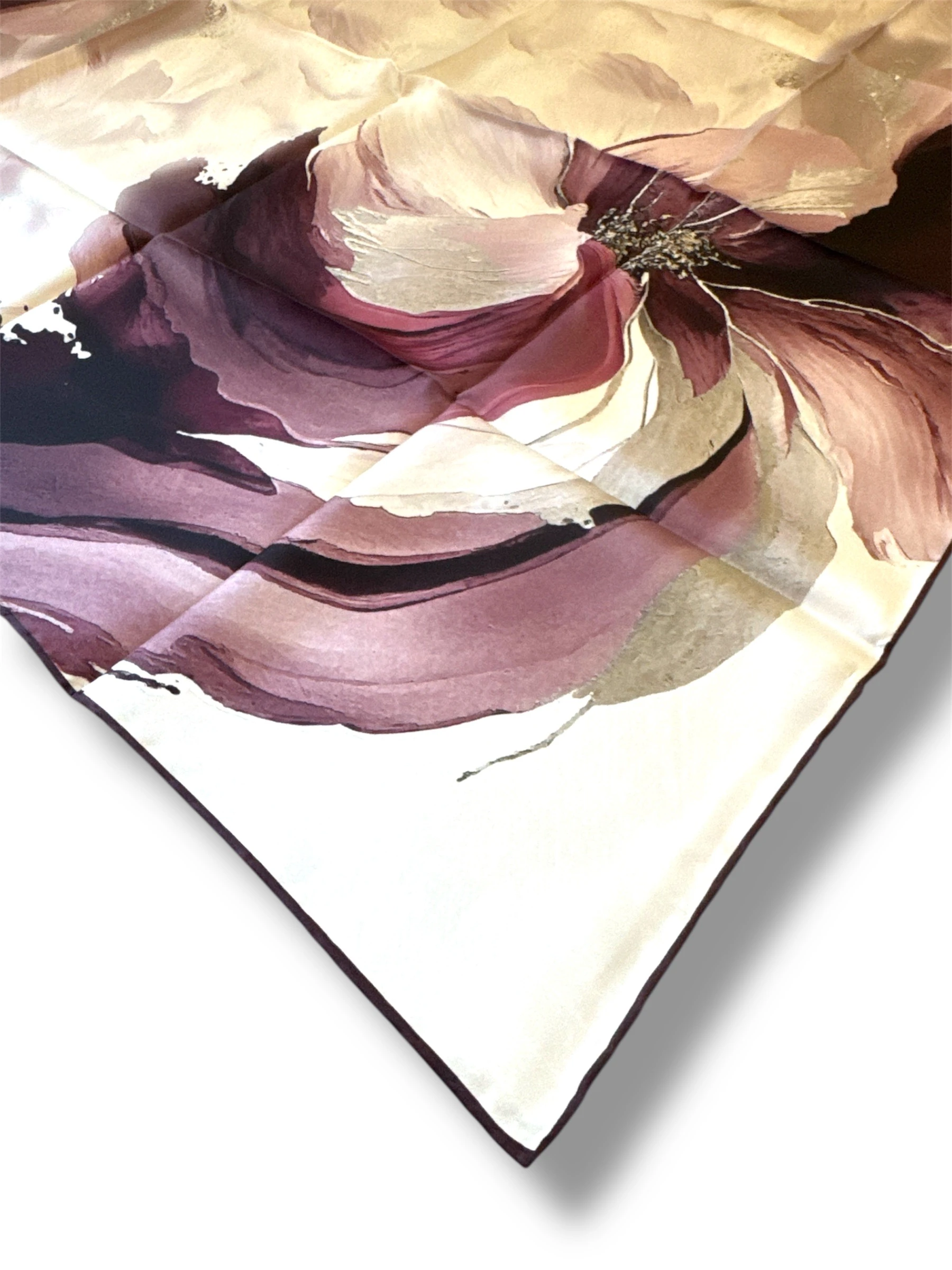 Desenli İpek Twill Eşarp