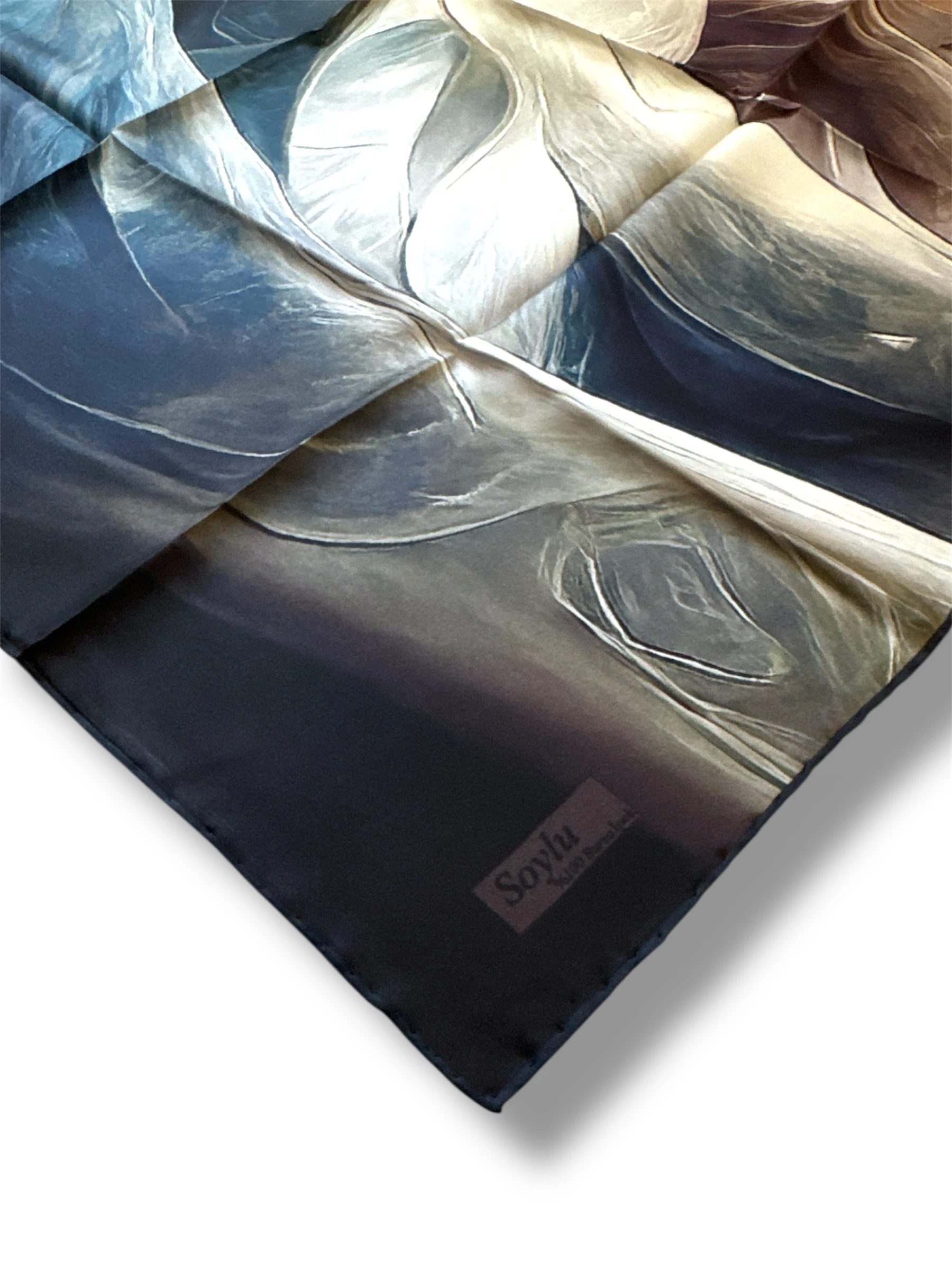 Desenli İpek Twill Eşarp