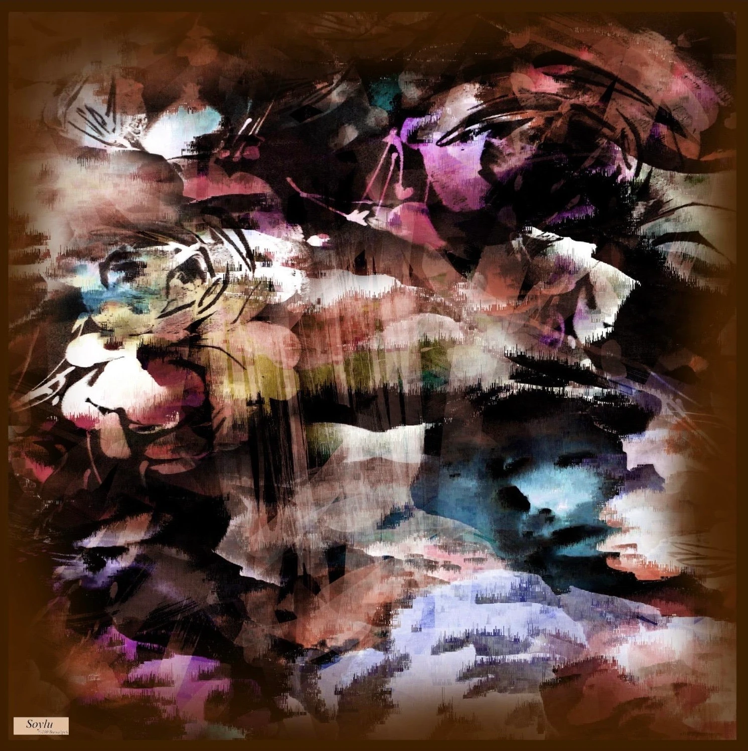 Desenli İpek Twill Eşarp