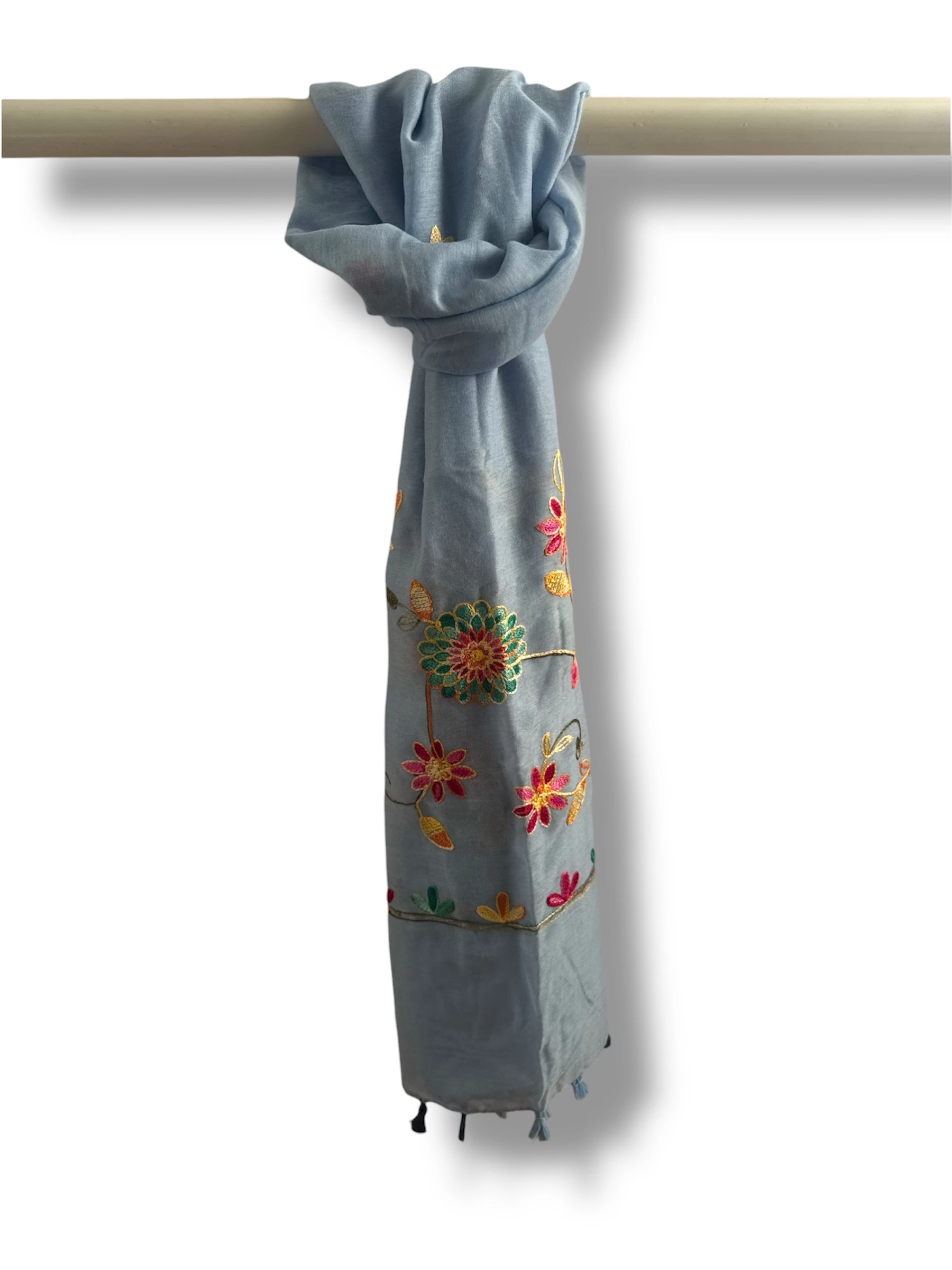 İşlemeli Pamuk Şal