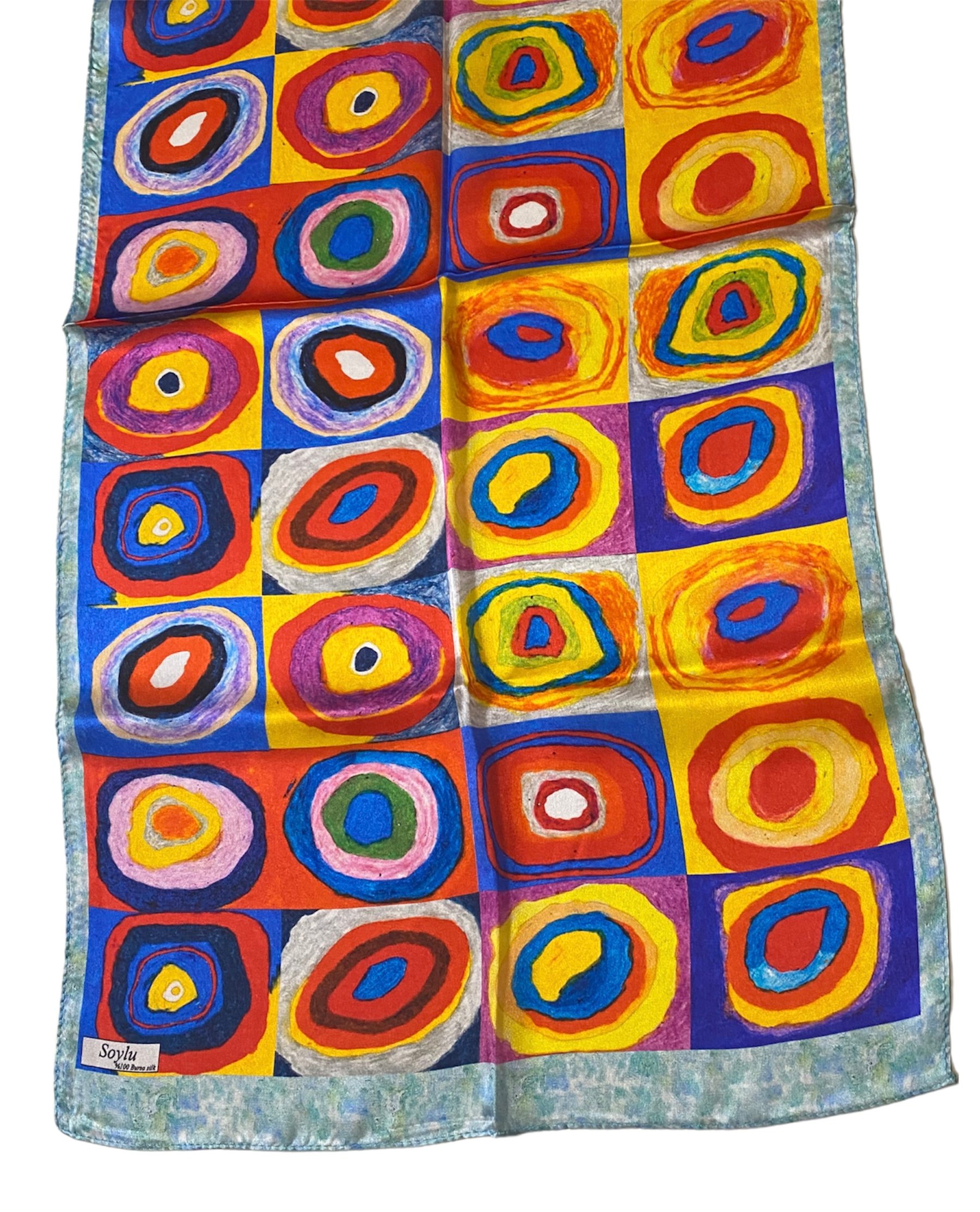 Kandinsky Renkli Kare İpek Fular