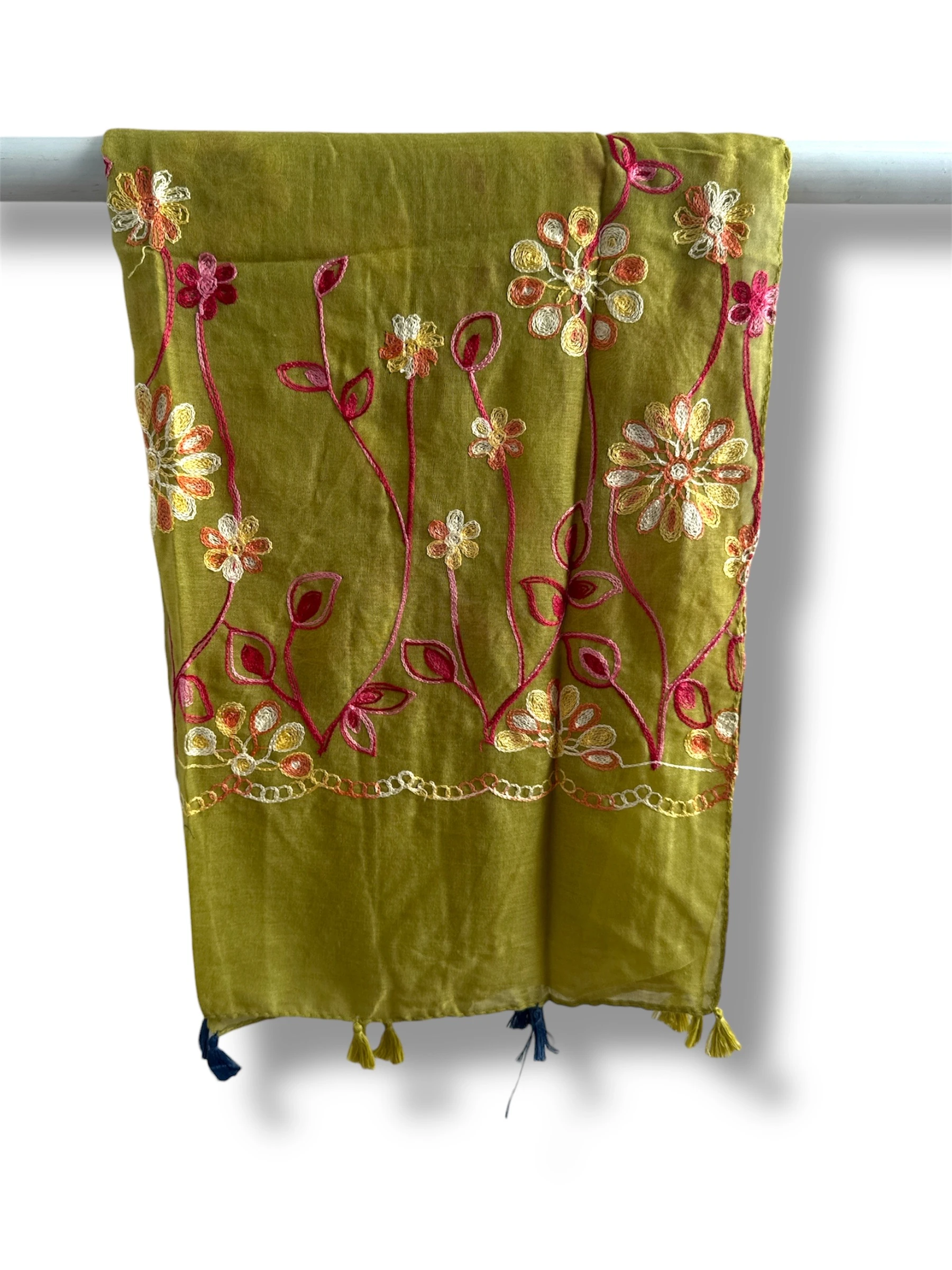 İşlemeli Pamuk Şal