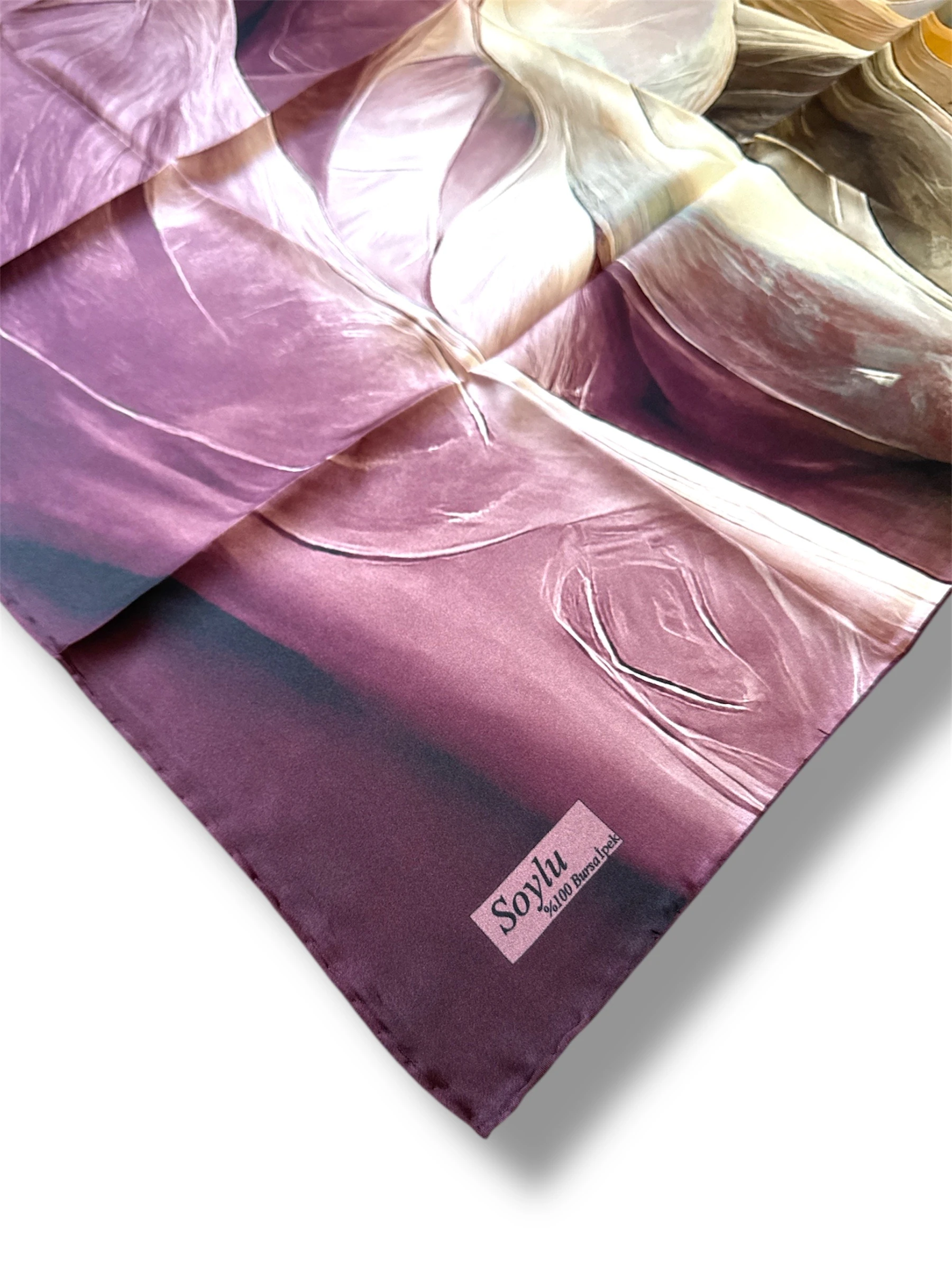 Desenli İpek Twill Eşarp