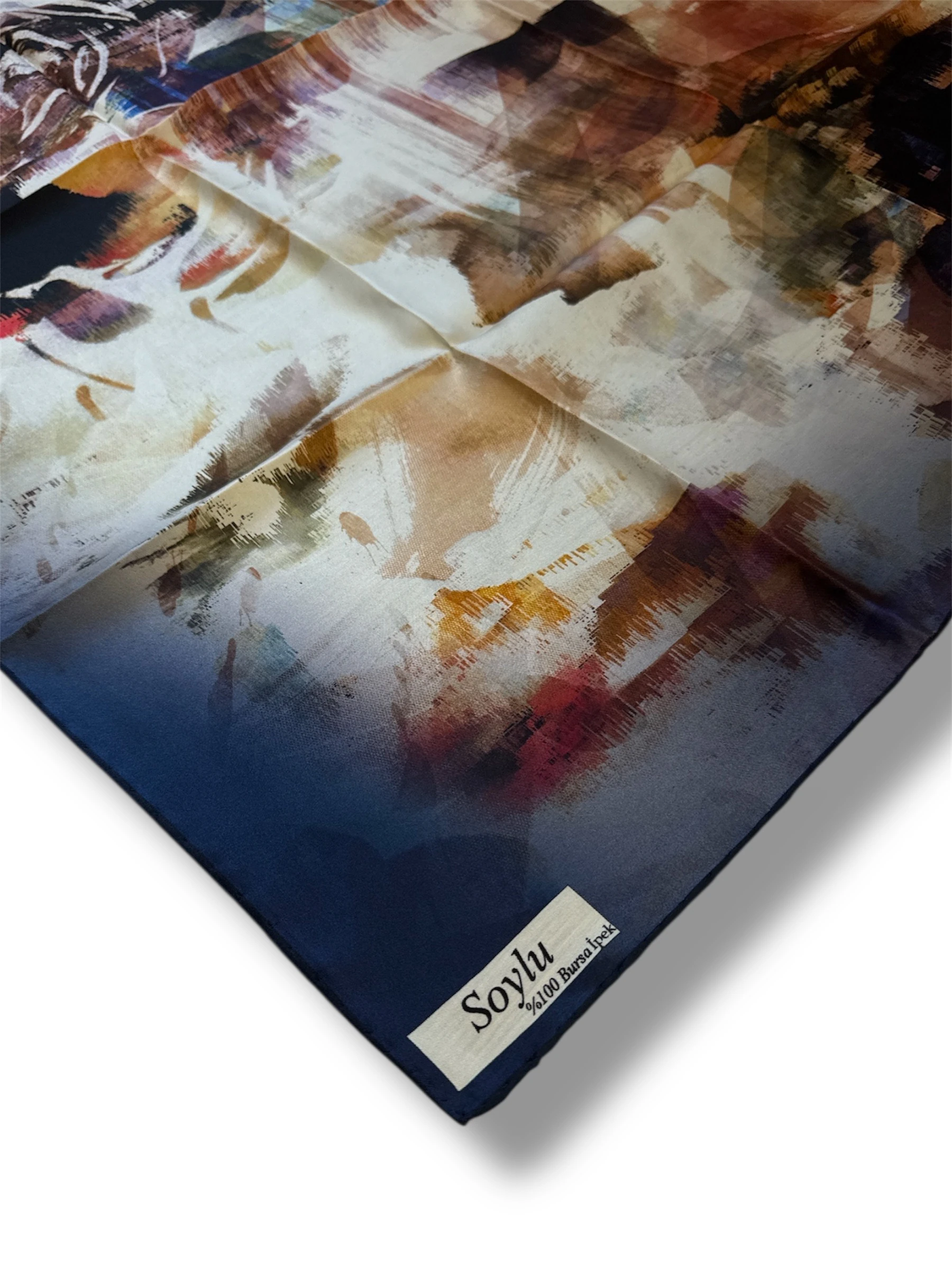 Desenli İpek Twill Eşarp