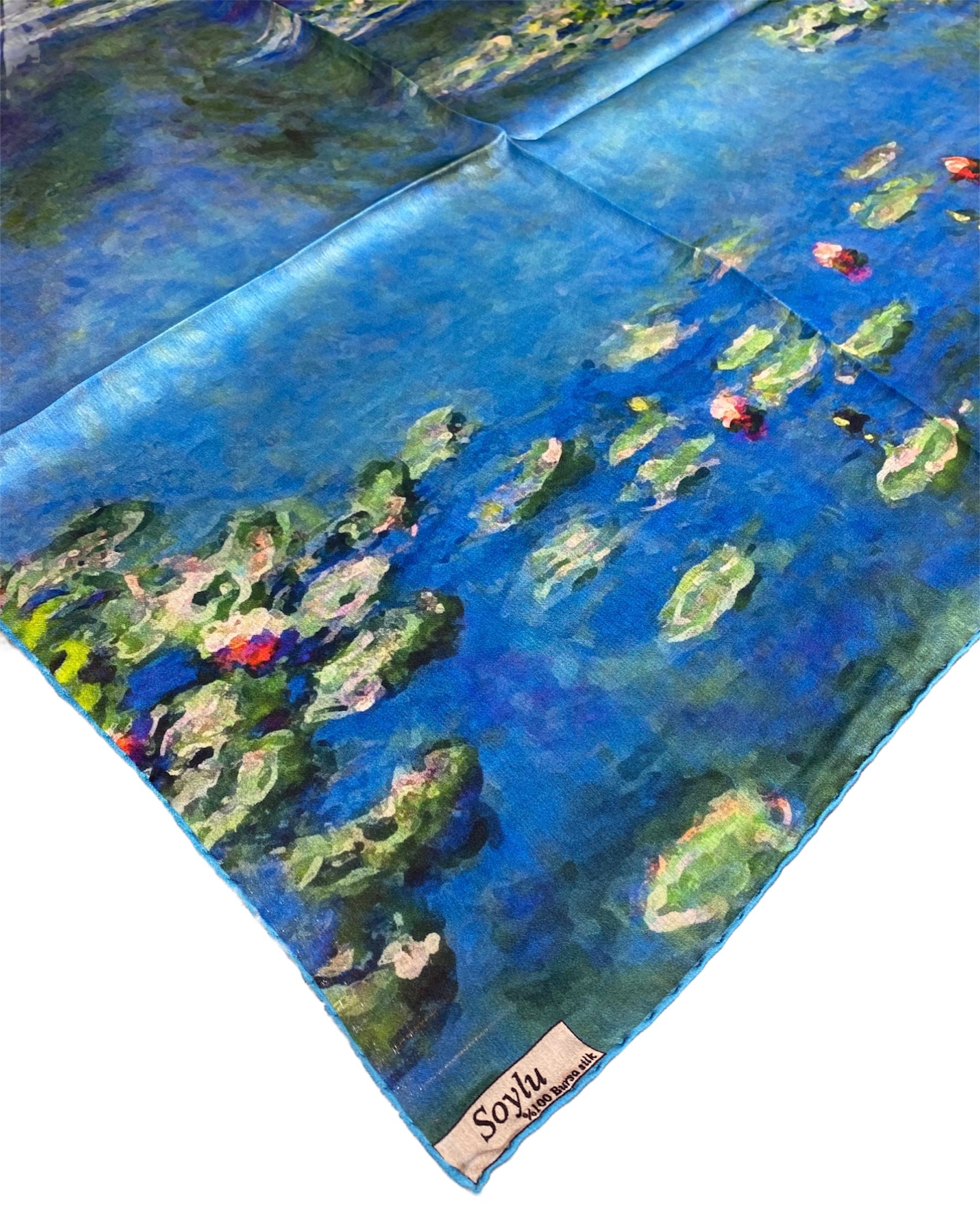 Claude Monet Nilüferler İpek Mendil Fular
