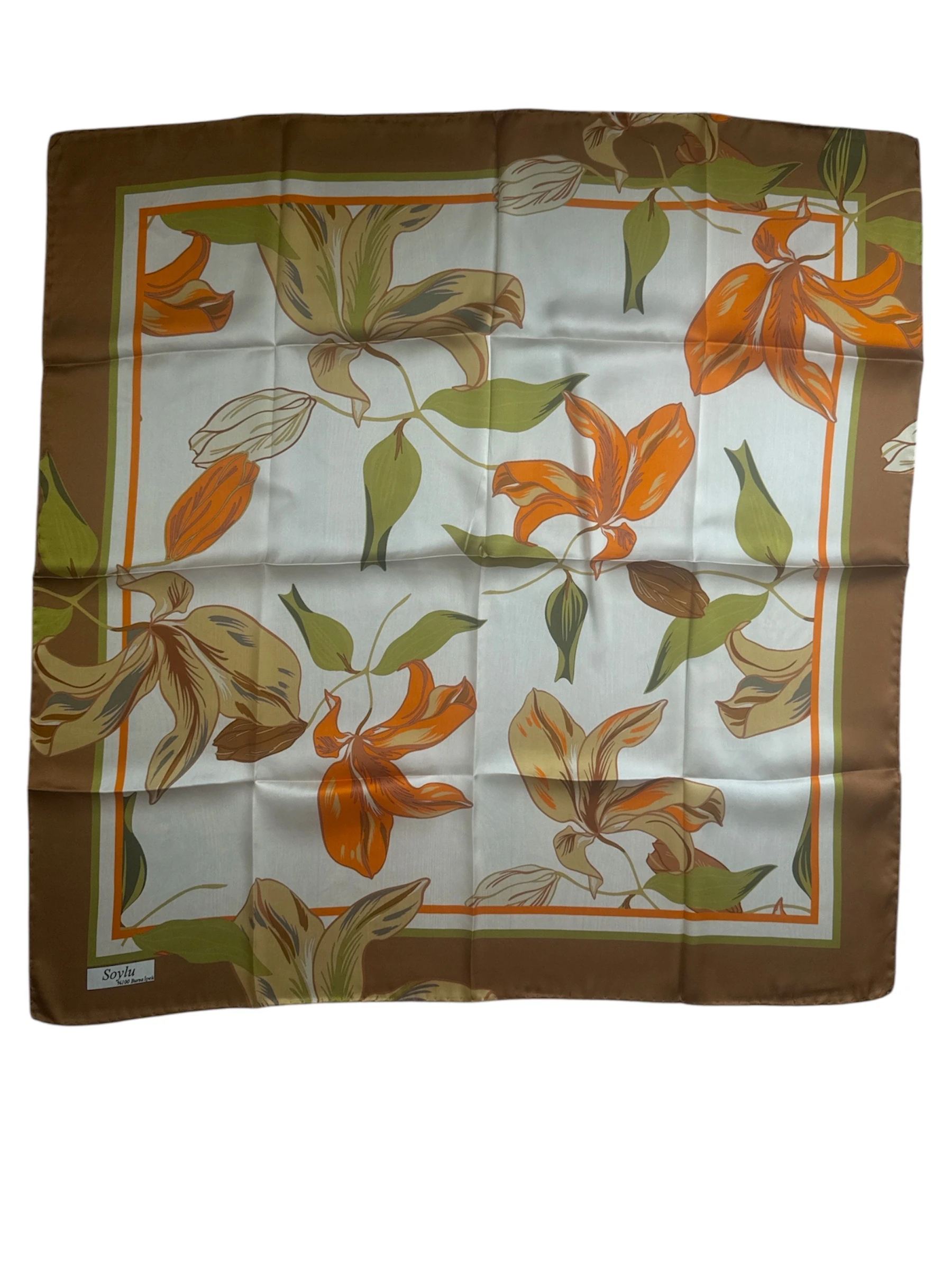 Çiçek Desen İpek Sura Eşarp