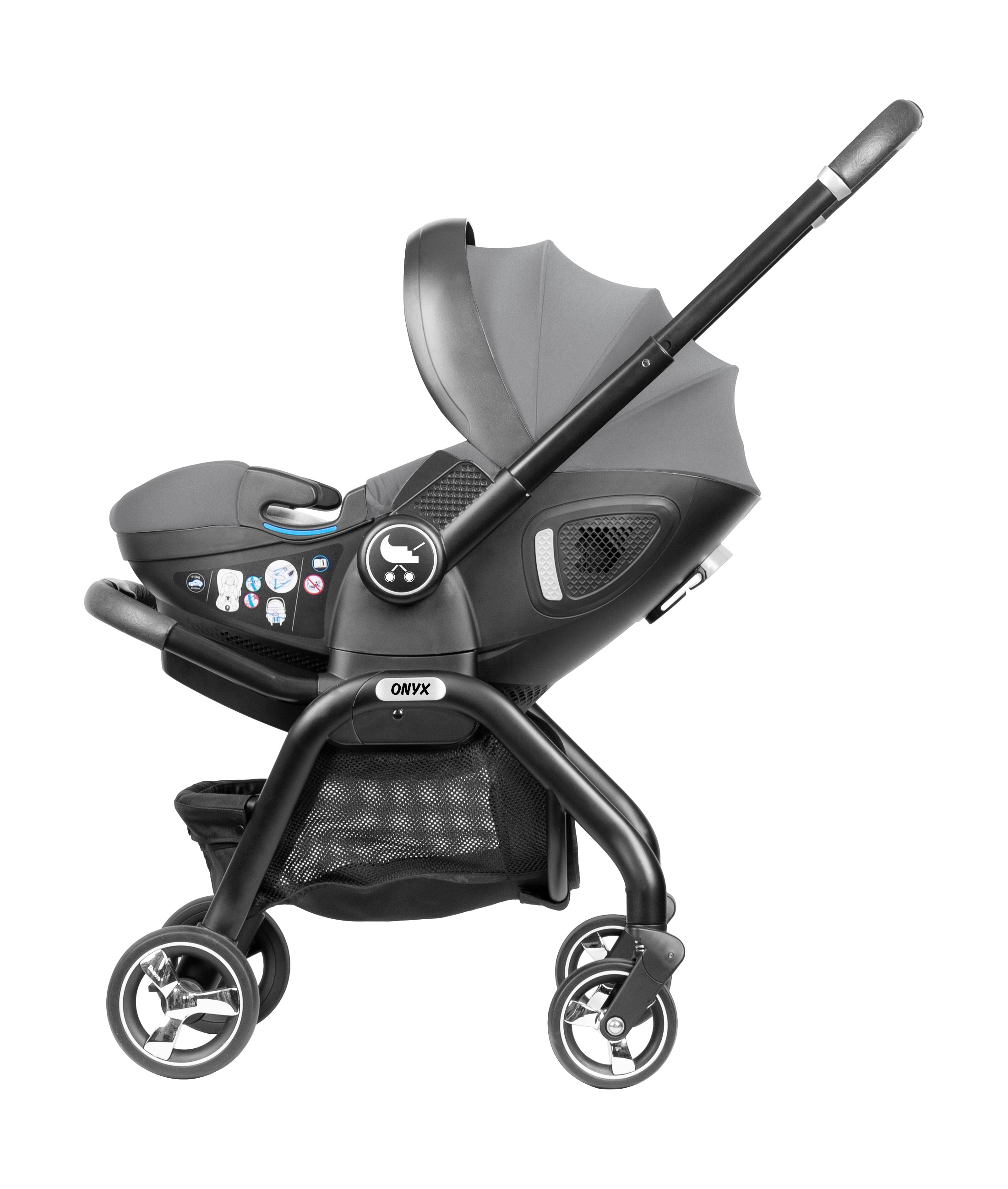 Merkür Bebe Onyx 2'si 1 Arada Oto Koltuğu Bebek Arabası Gri
