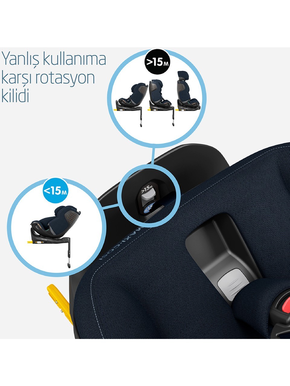 Maxi-Cosi Emerald 360 Pro Slidetech Dönebilir Yatabilir 0-36 kg Oto Koltuğu Authentic Blue