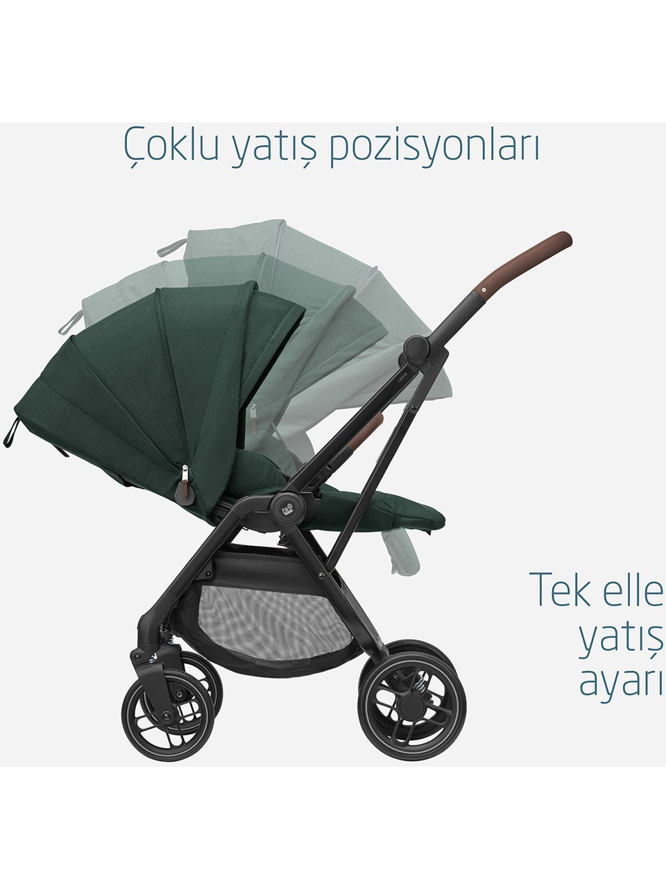 Maxi-Cosi Leona2 Çift Yönlü Tek Elle Katlanır Kompakt Bebek Arabası Twillic Green