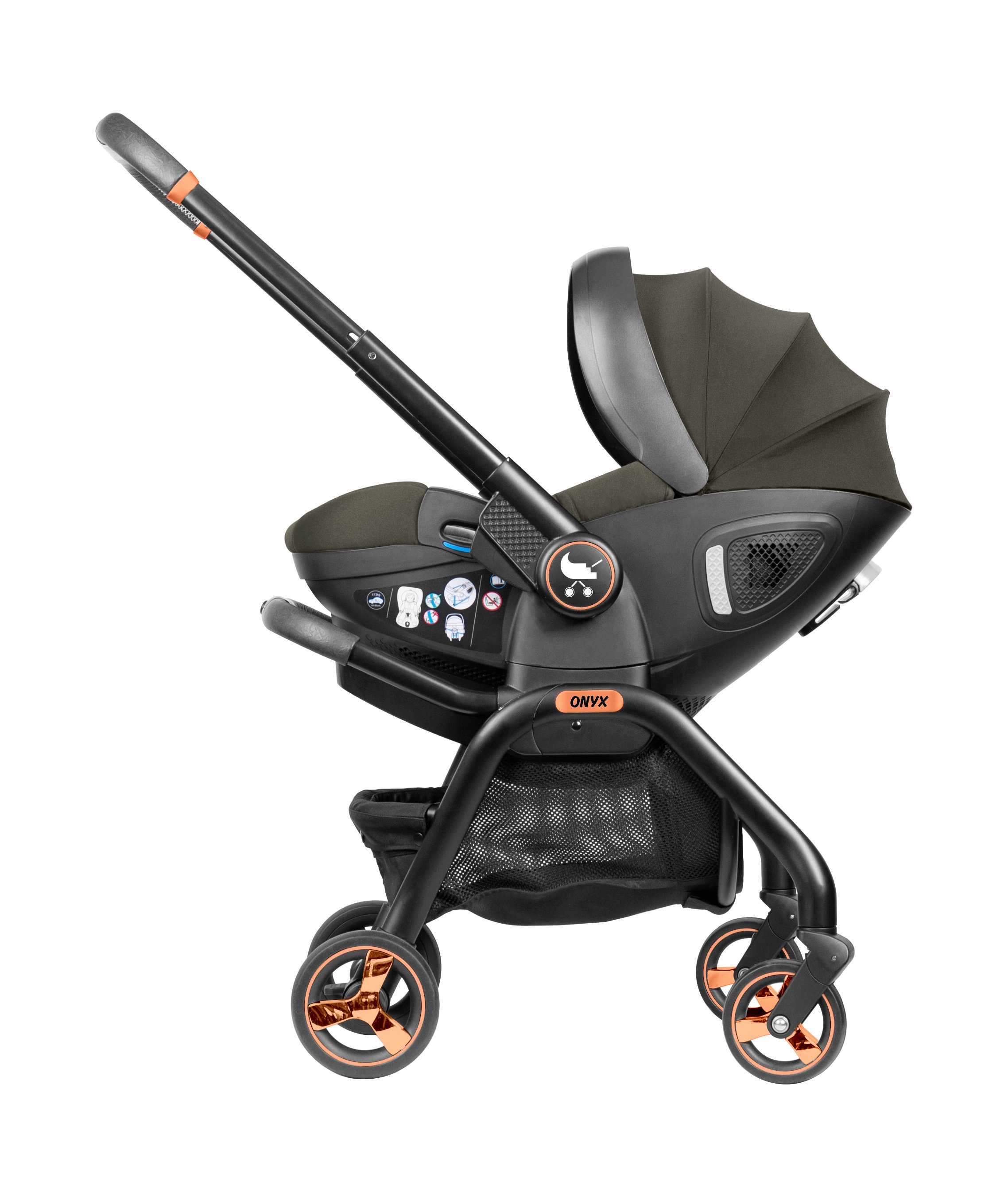 Merkür Bebe Onyx 2'si 1 Arada Oto Koltuğu Bebek Arabası Yeşil