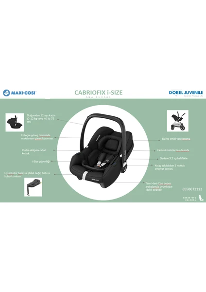 Maxi Cosi Cabrio Fix I-Size Ana Kucağı Essenital Green