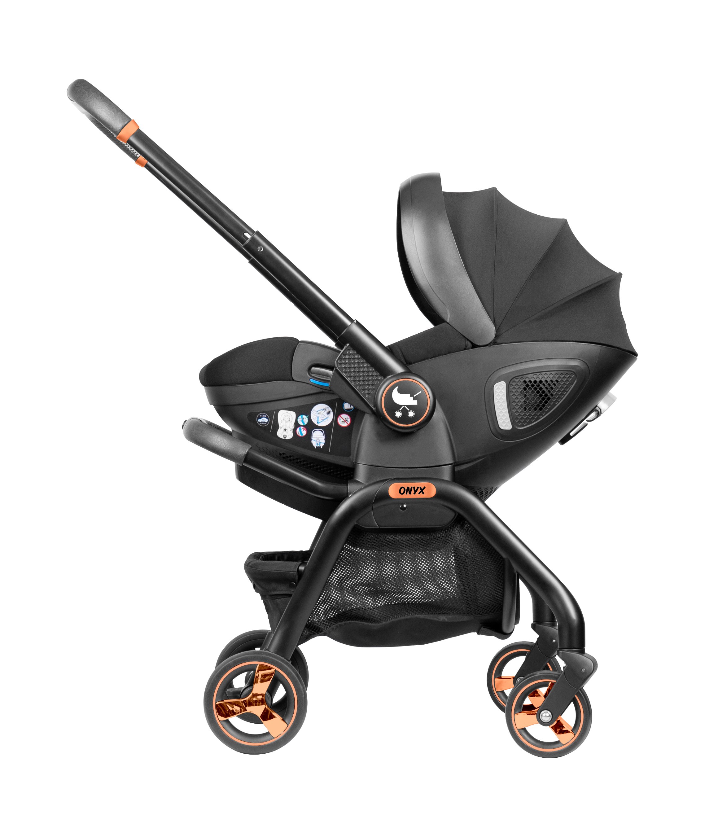 Merkür Bebe Onyx 2'si 1 Arada Oto Koltuğu Bebek Arabası Siyah