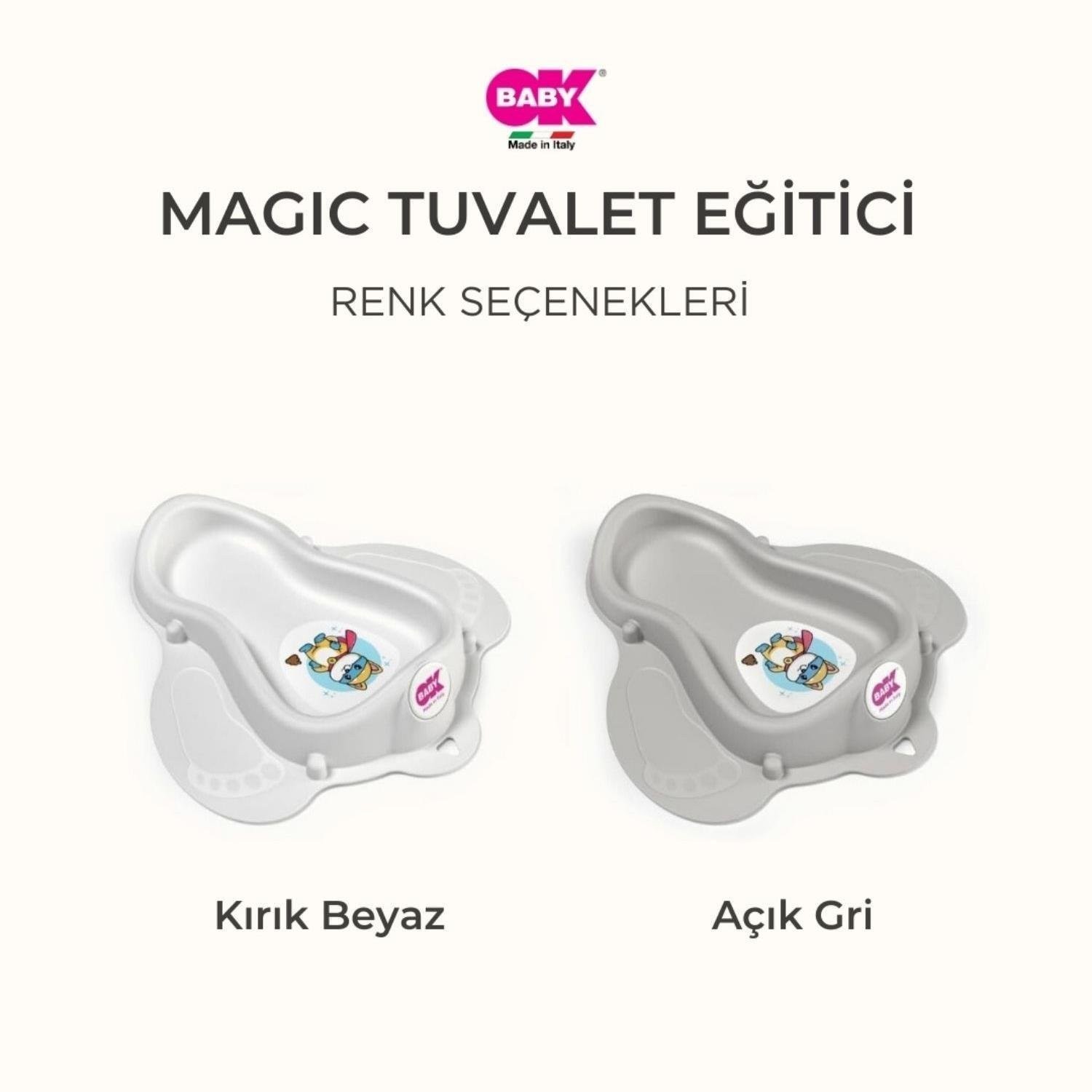 Okbaby Magic Potty Ergonomik Tuvalet Eğitici Kırık Beyaz