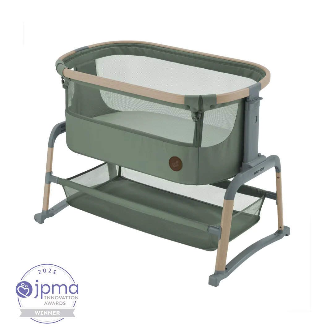 Maxi-Cosi Iora Air Sallanabilen Ahşap Görünümlü Anne Yanı Beşik Beyond Green