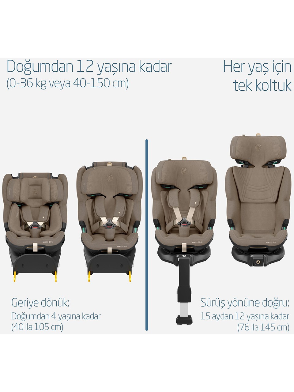 Maxi-Cosi Emerald 360 Pro Slidetech Dönebilir Yatabilir 0-36 kg Oto Koltuğu Authentic Truffle