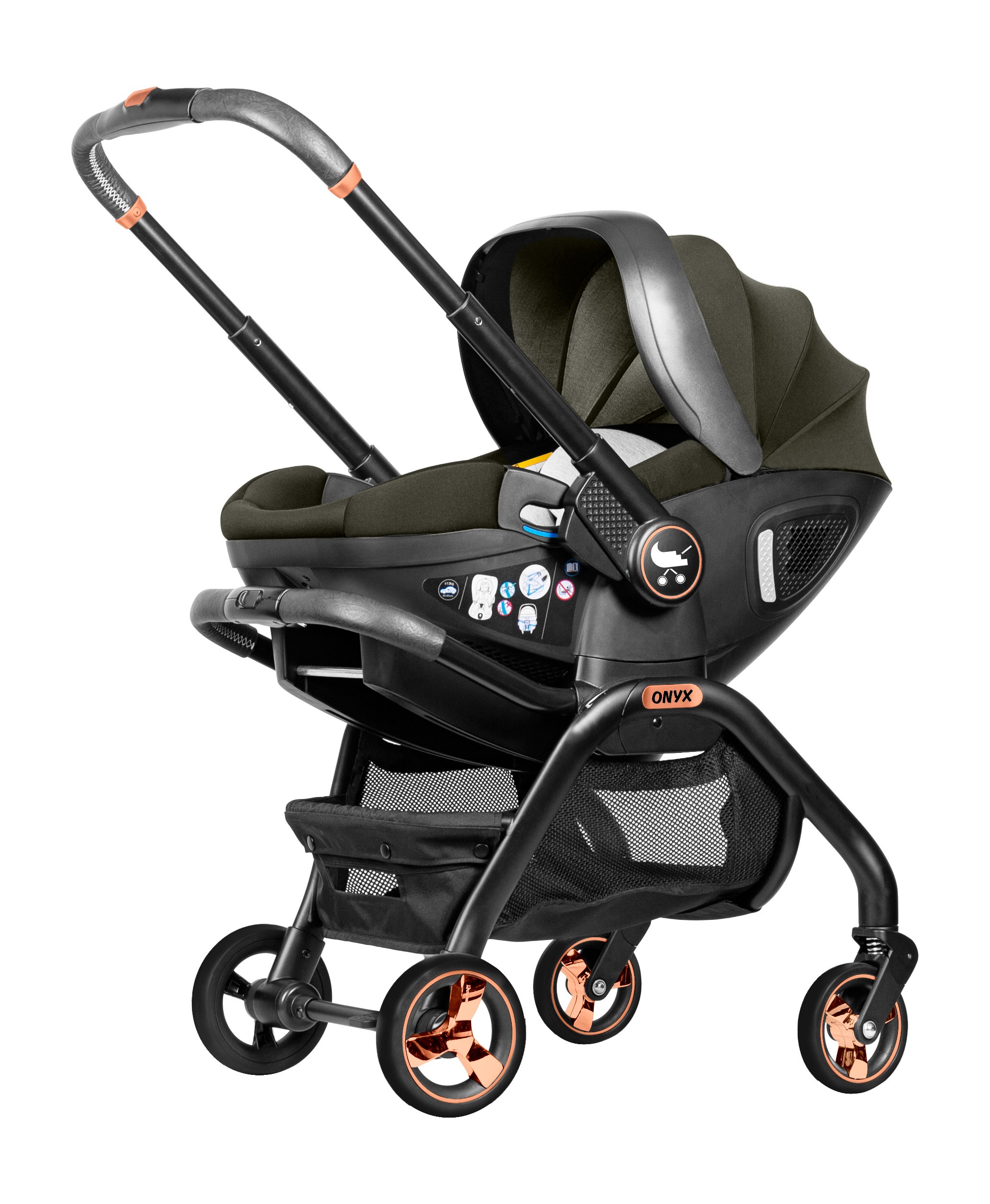 Merkür Bebe Onyx 2'si 1 Arada Oto Koltuğu Bebek Arabası Yeşil
