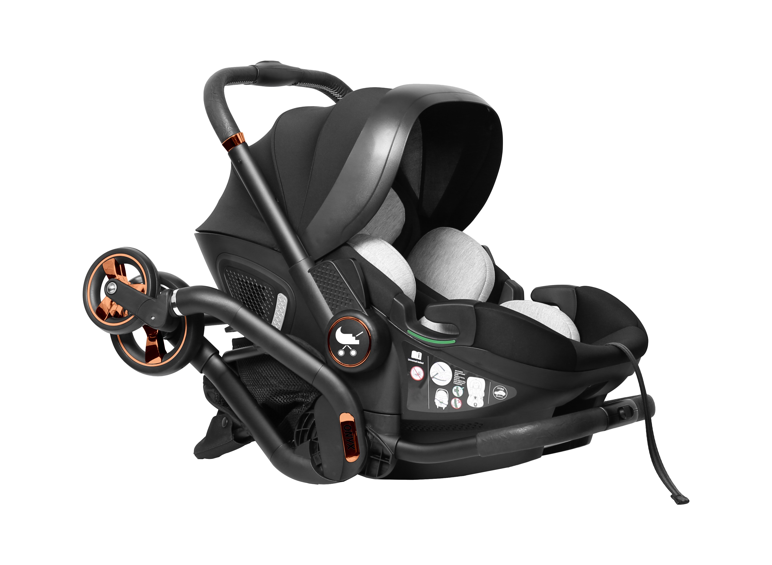 Merkür Bebe Onyx 2'si 1 Arada Oto Koltuğu Bebek Arabası Siyah