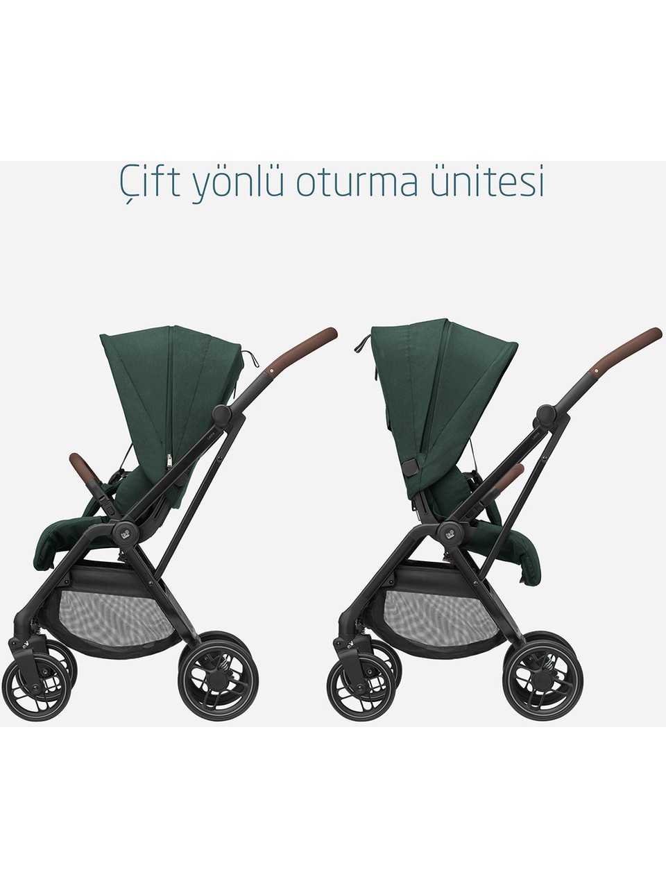 Maxi-Cosi Leona2 Çift Yönlü Tek Elle Katlanır Kompakt Bebek Arabası Twillic Green