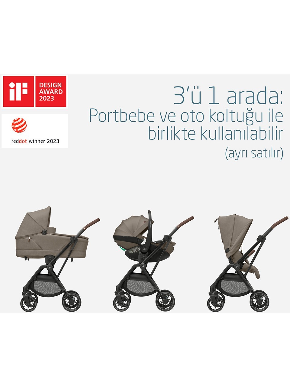 Maxi-Cosi Leona2 Çift Yönlü Tek Elle Katlanır Kompakt Bebek Arabası Twillic Truffle