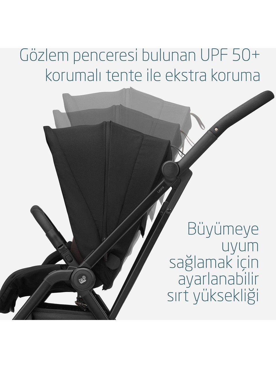 Maxi-Cosi Leona2 Çift Yönlü Tek Elle Katlanır Kompakt Bebek Arabası Twillic Black