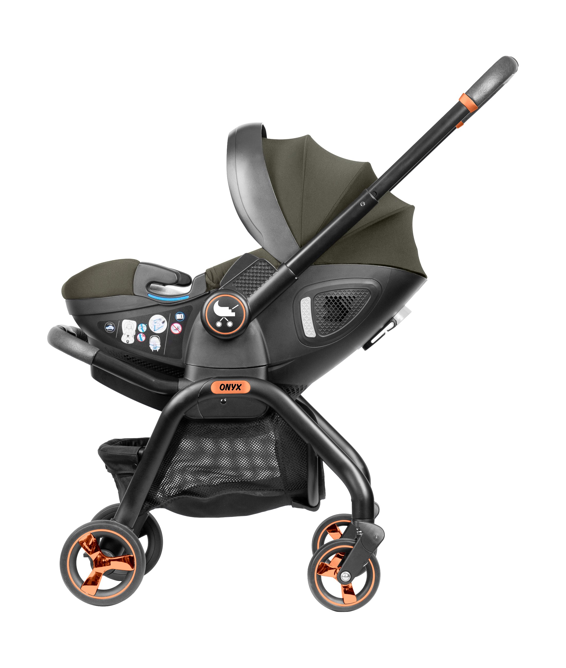 Merkür Bebe Onyx 2'si 1 Arada Oto Koltuğu Bebek Arabası Yeşil