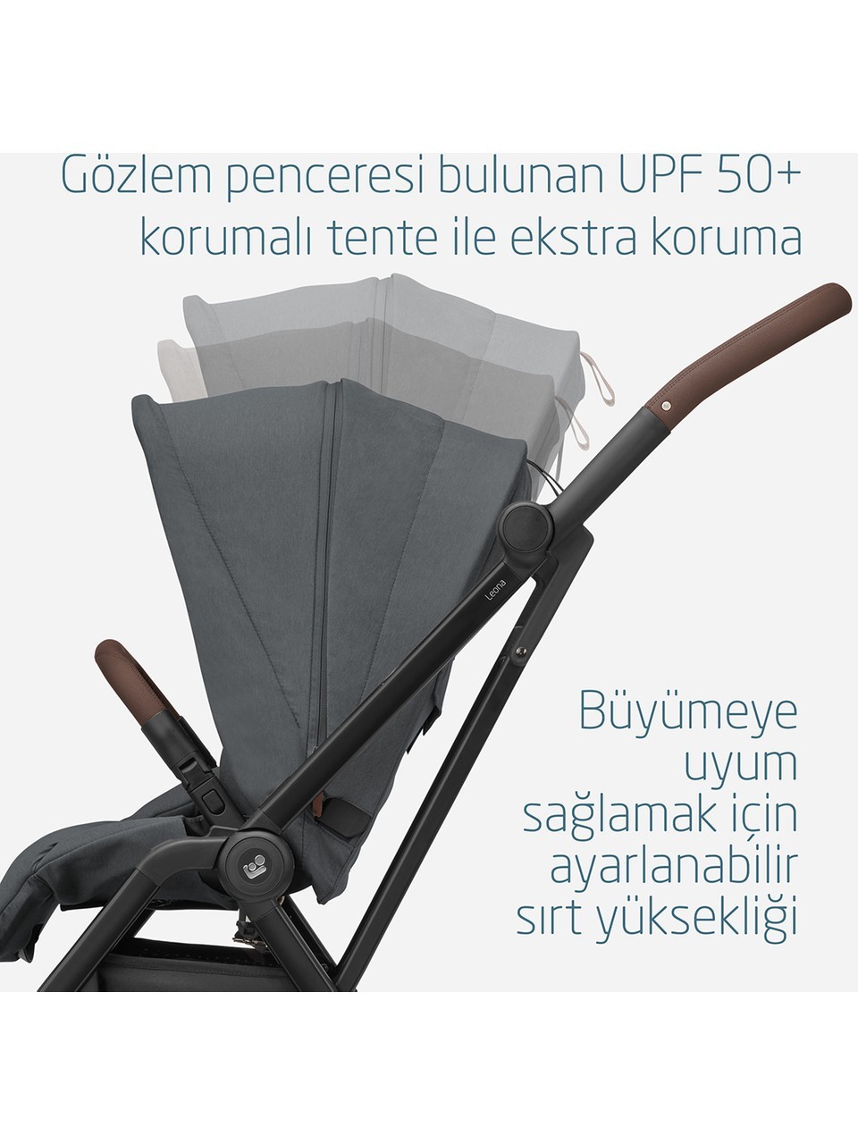Maxi-Cosi Leona2 Çift Yönlü Tek Elle Katlanır Kompakt Bebek Arabası Twillic Graphite